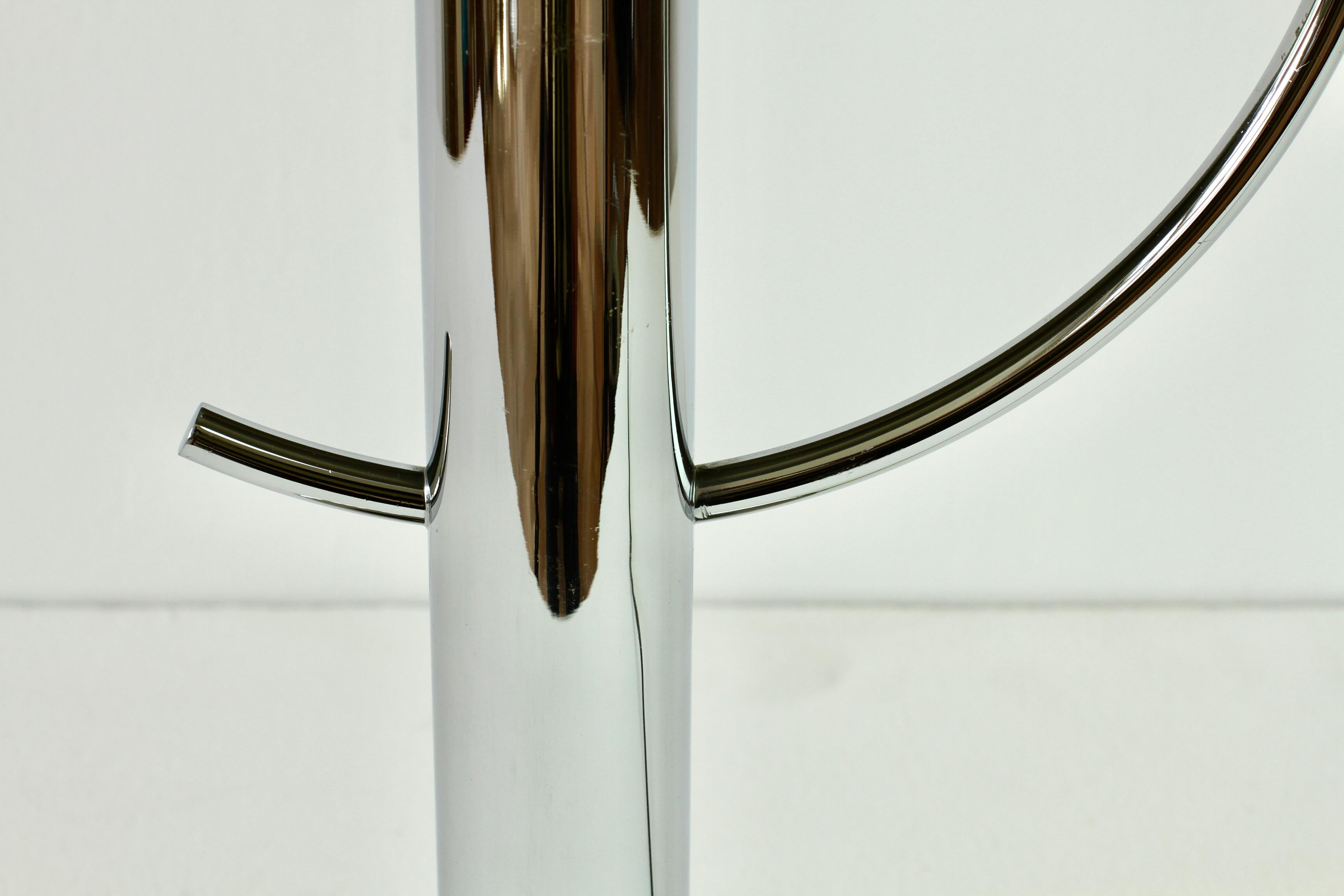 Rare Florian Schulz Mid-Century Vintage Modernist Chrome Adjustable Table Lamp For Sale 11