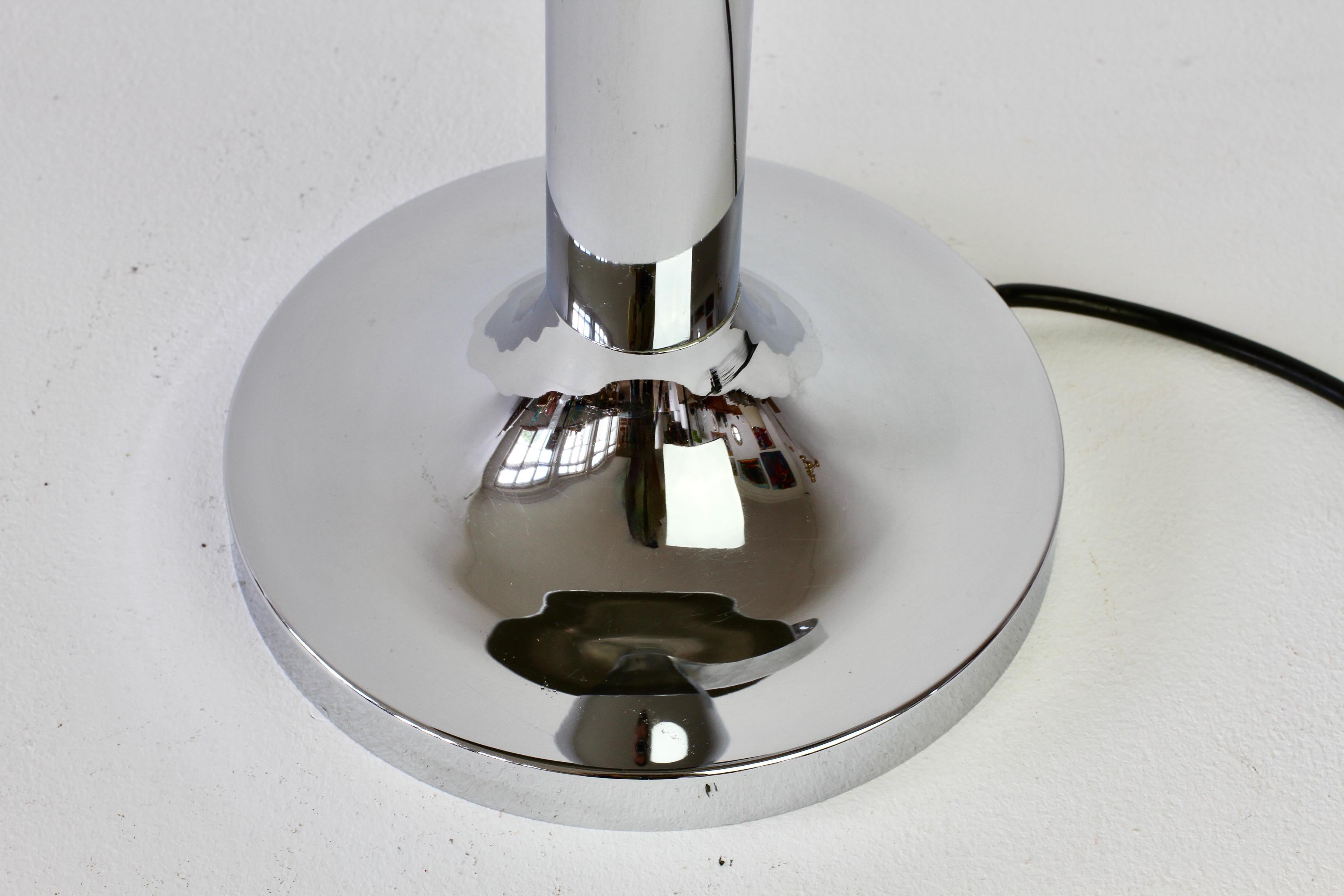 Rare Florian Schulz Mid-Century Vintage Modernist Chrome Adjustable Table Lamp For Sale 12