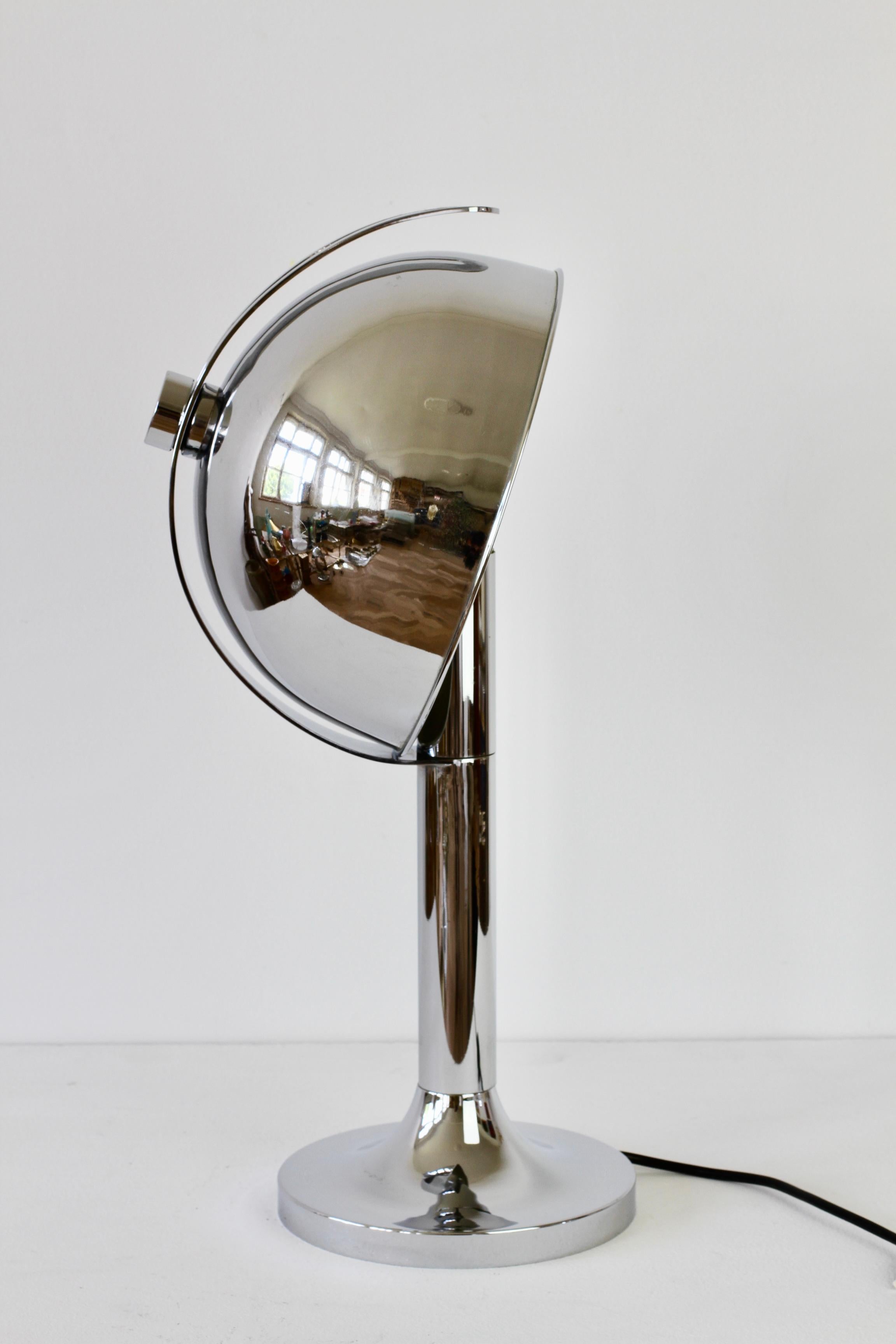 Rare Florian Schulz Mid-Century Vintage Modernist Chrome Adjustable Table Lamp In Good Condition For Sale In Landau an der Isar, Bayern