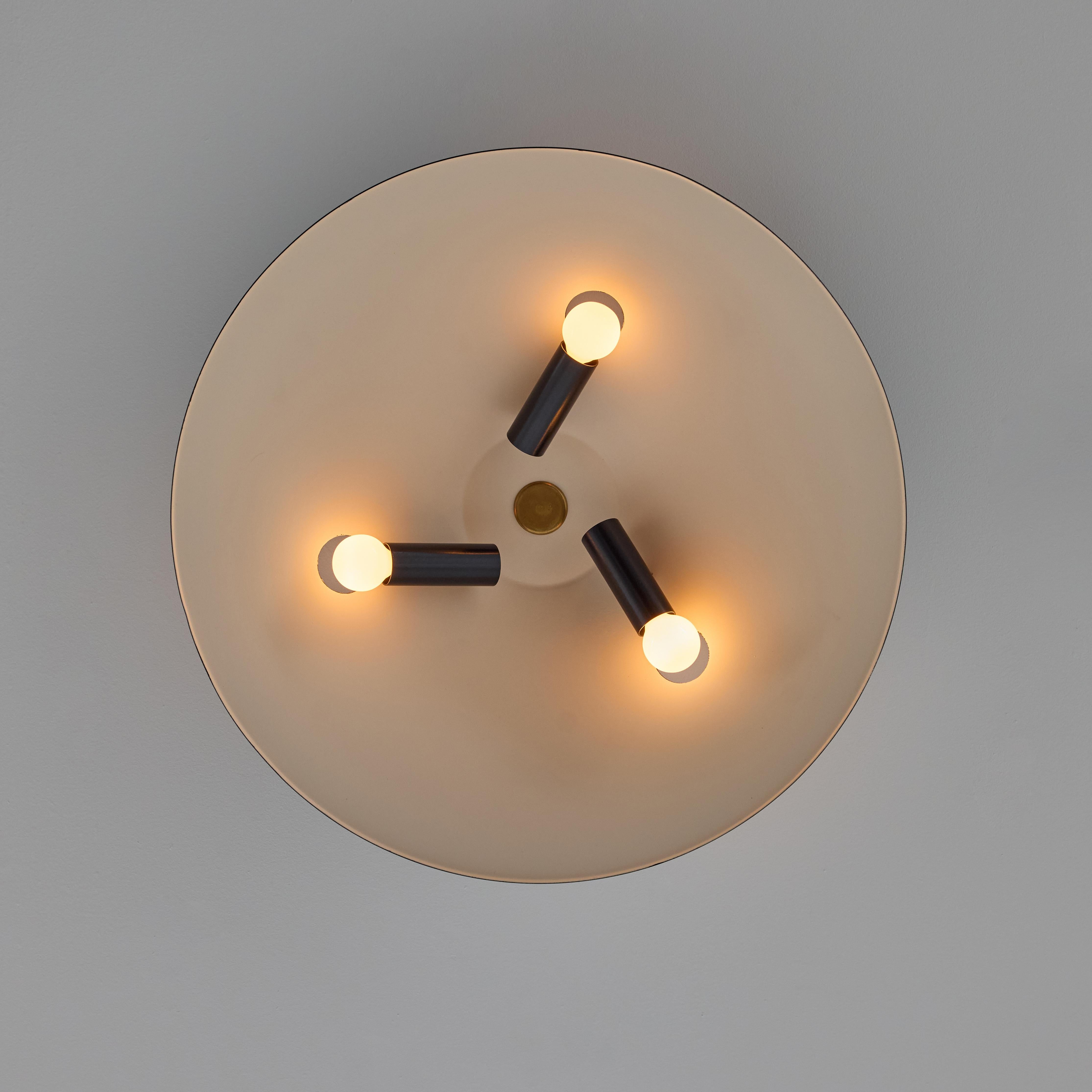 Mid-Century Modern Rare Flush Mount Ceiling Light by Stilnovo For Sale