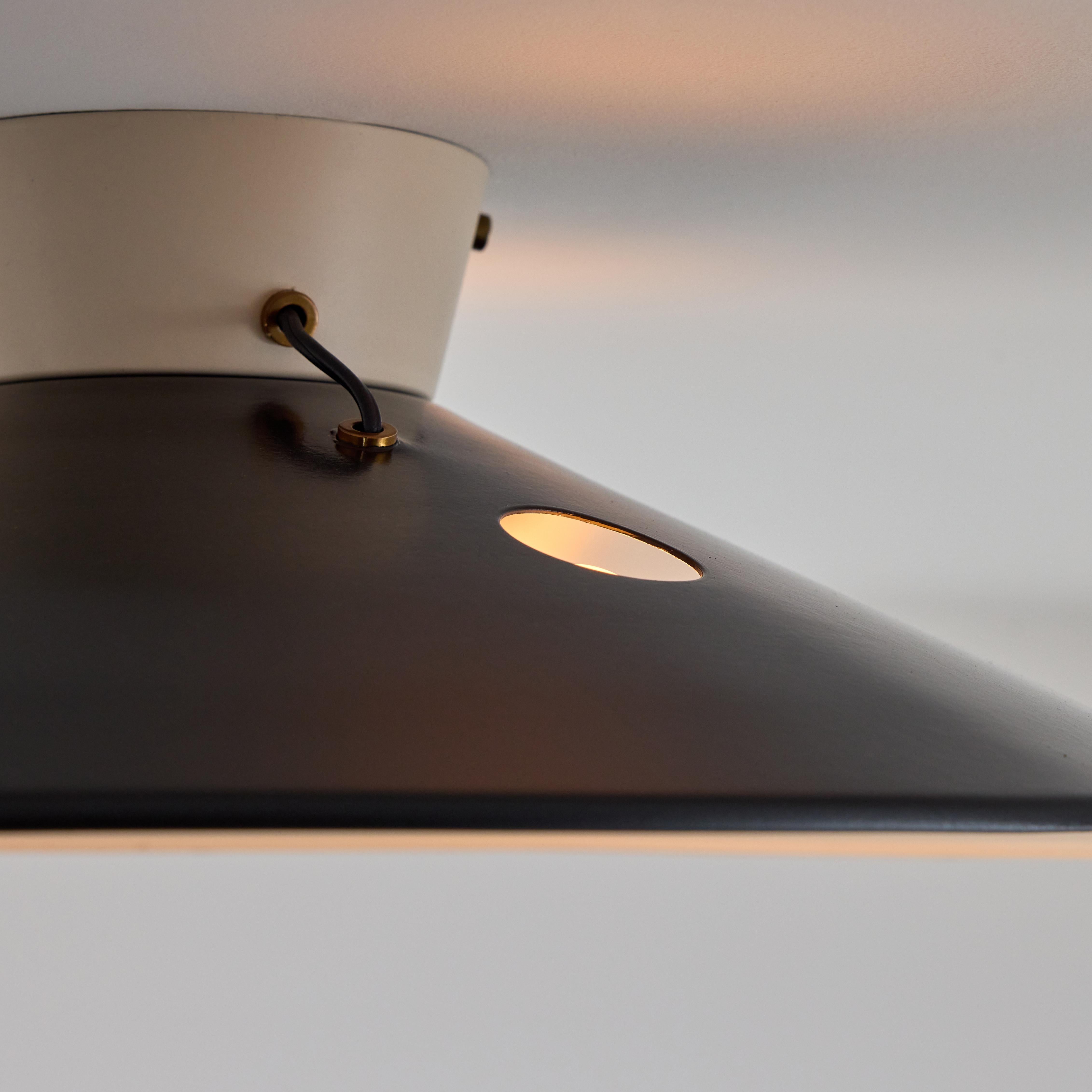 Enameled Rare Flush Mount Ceiling Light by Stilnovo For Sale