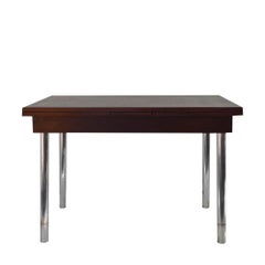 Bauhaus Oak and Chrome Folding Dining Table by Robert Slezák, 1930s