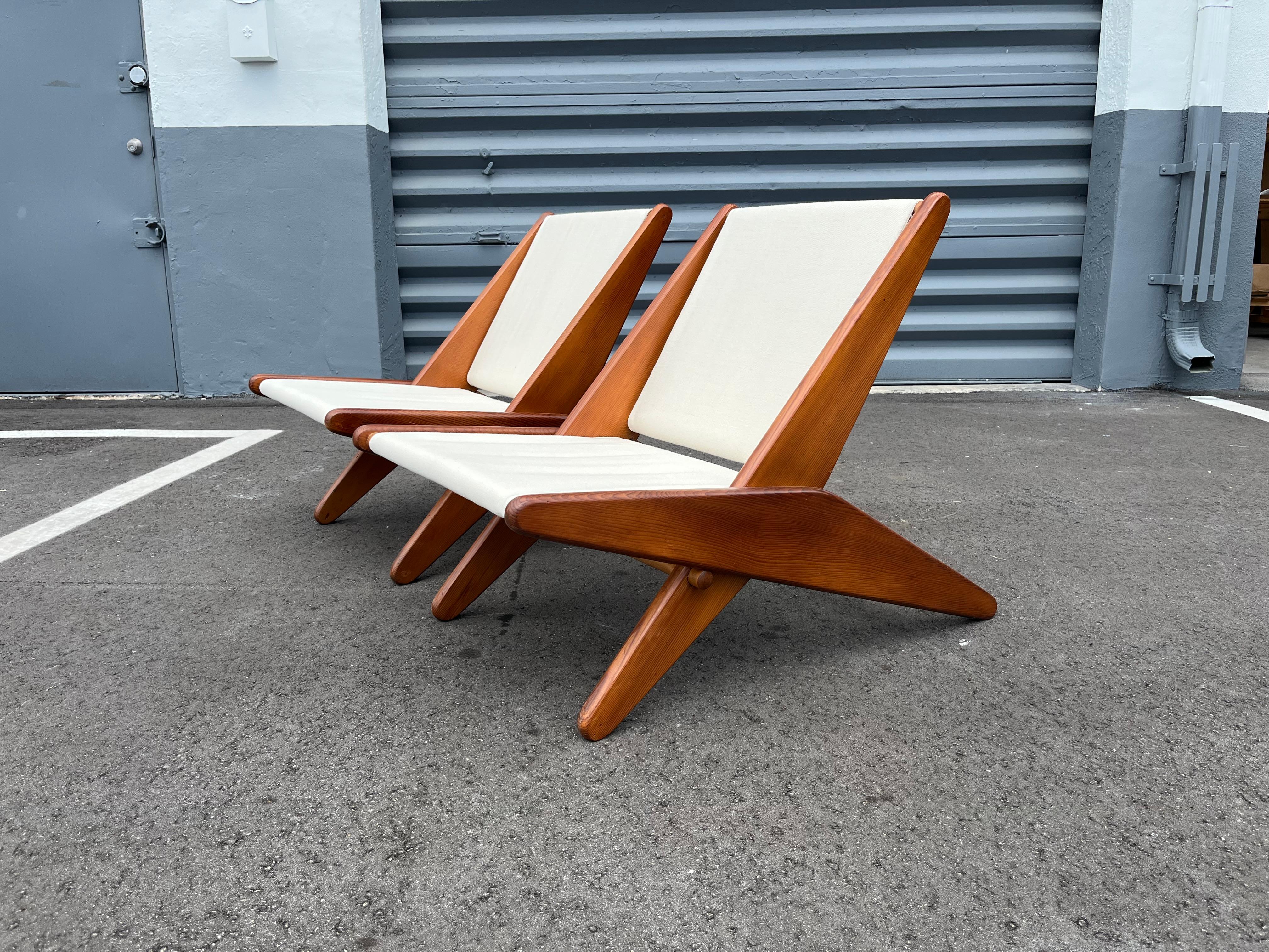 Rare Folding Scissor Chairs by Ficks Reed C. 1950, Linen, Fir im Angebot 3