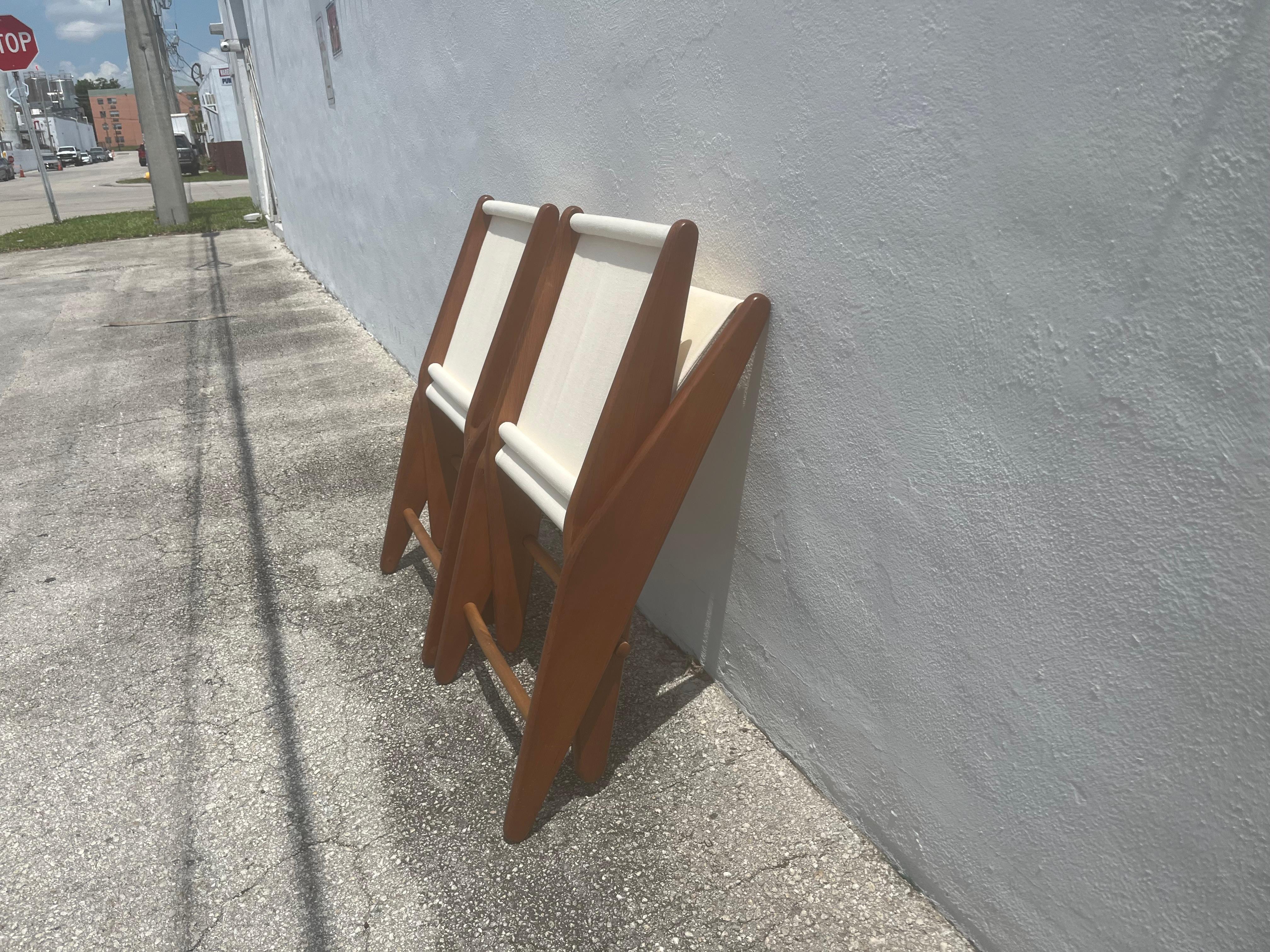 Rare Folding Scissor Chairs by Ficks Reed C. 1950, Linen, Fir im Angebot 5