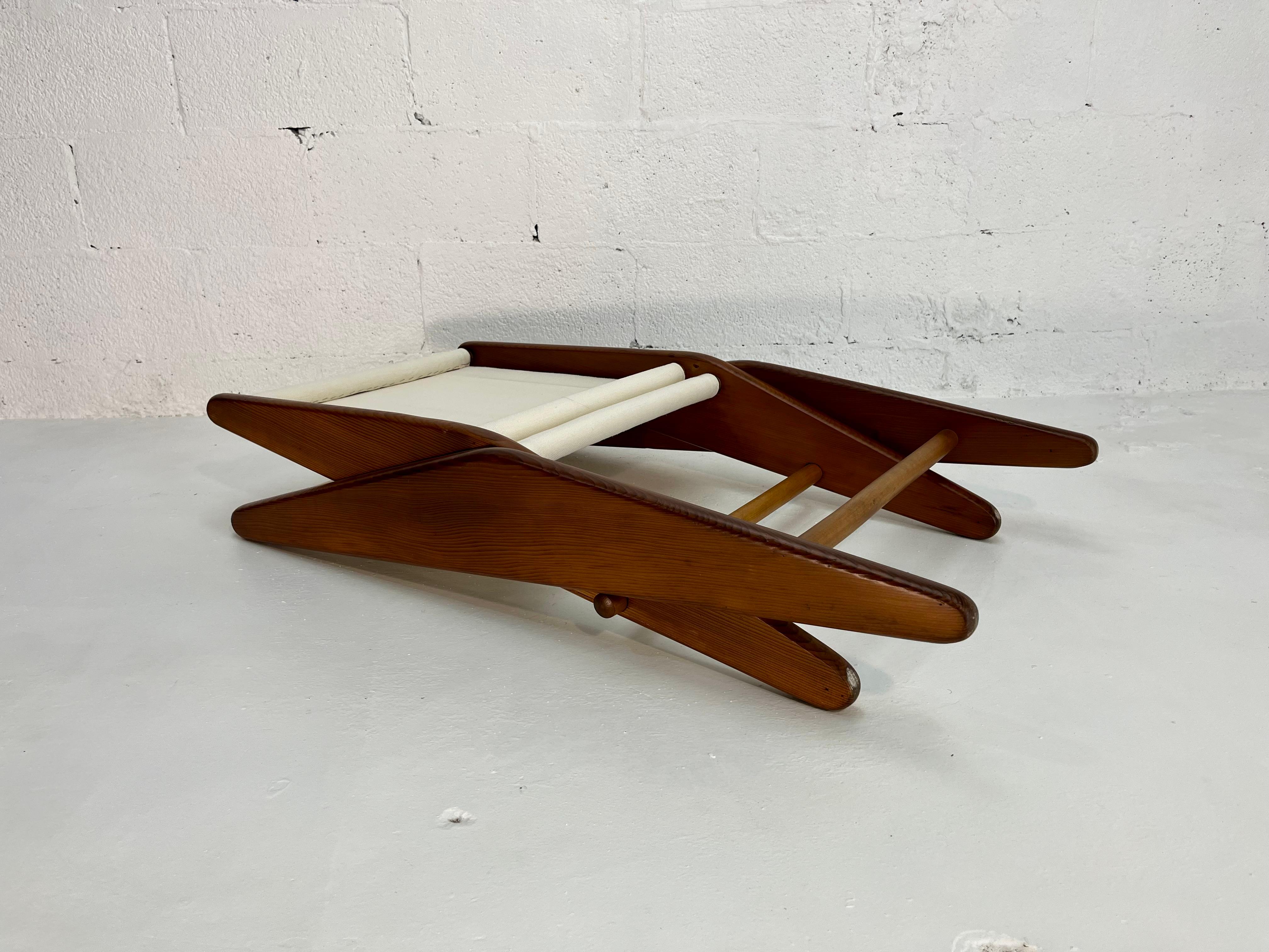 Rare Folding Scissor Chairs by Ficks Reed C. 1950, Linen, Fir im Angebot 6