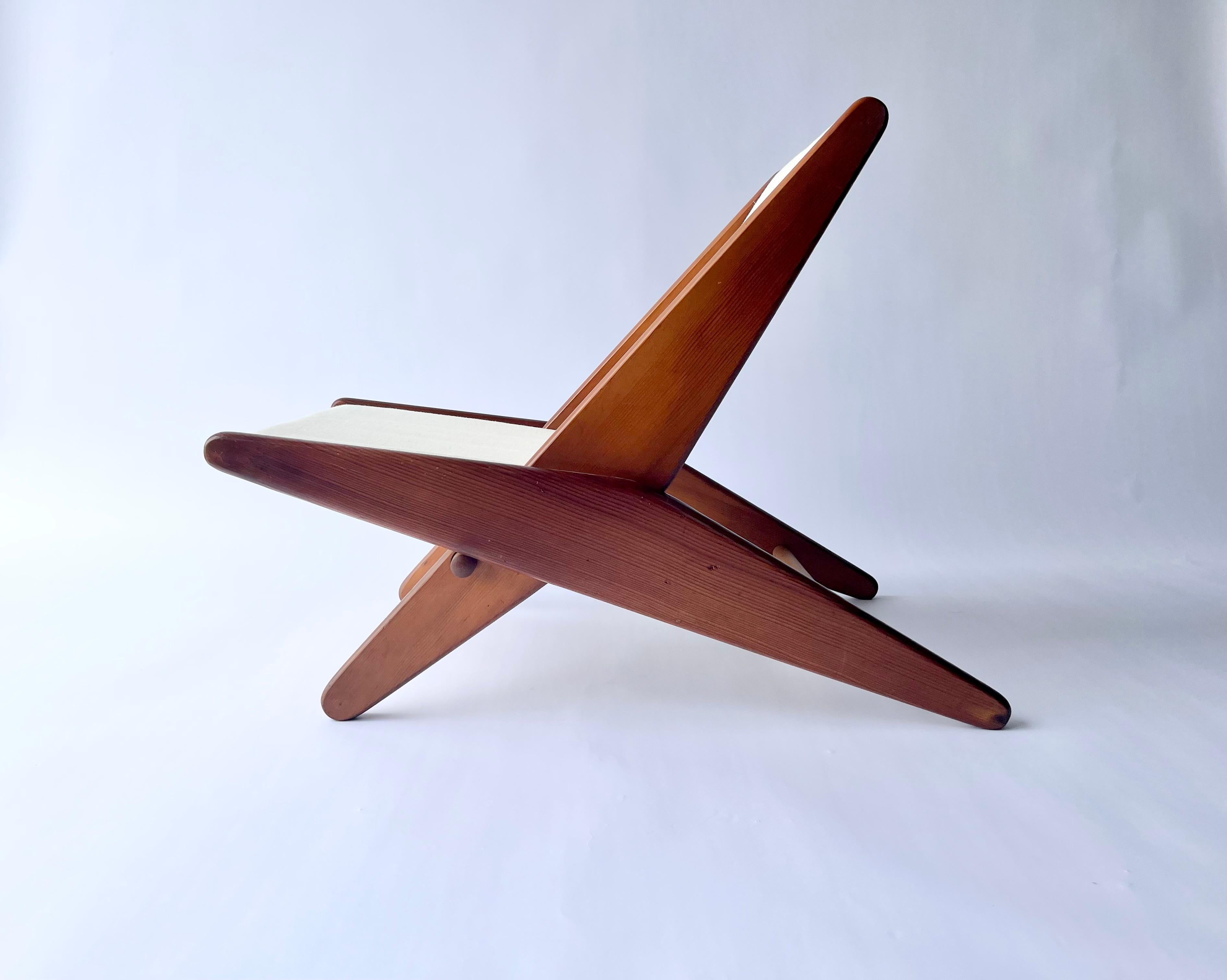 Rare Folding Scissor Chairs by Ficks Reed C. 1950, Linen, Fir im Angebot 1