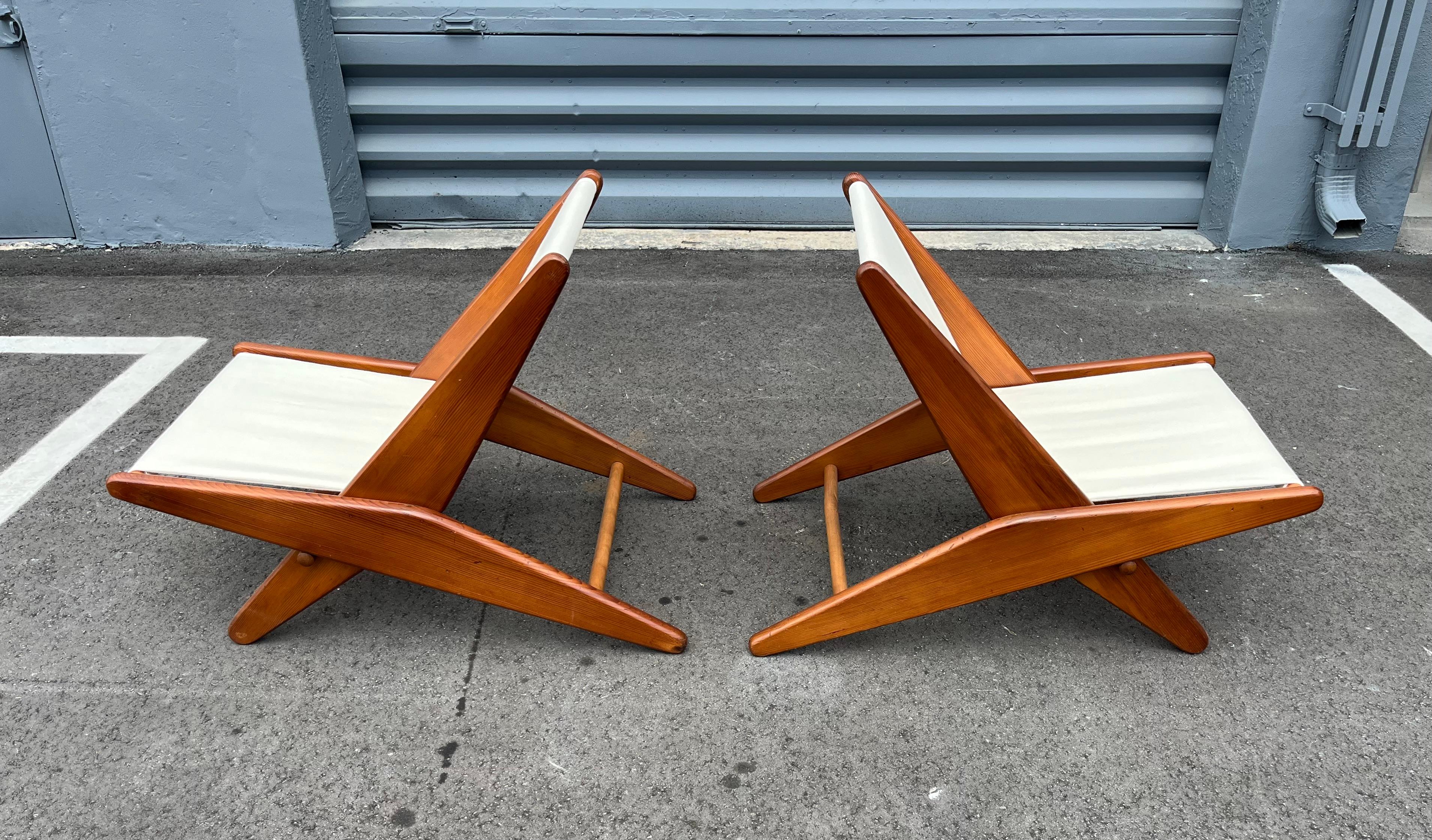 Rare Folding Scissor Chairs by Ficks Reed C. 1950, Linen, Fir im Angebot 2