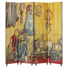 Rare Folding Screen "Grattacieli Rinascimentali" by Piero Fornasetti