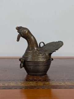 Rare Folk Bronze Peacock Betel Box from India