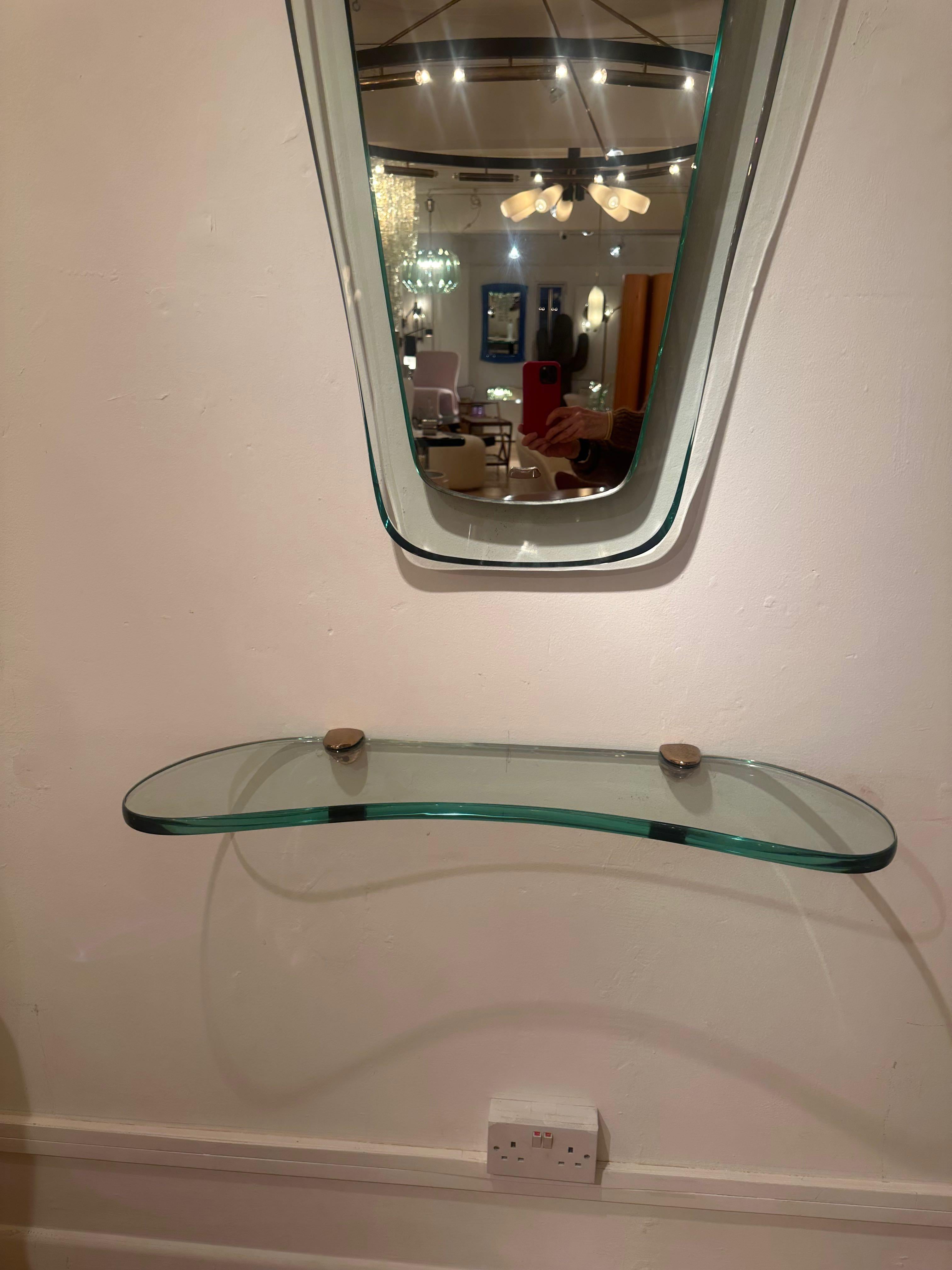 Rare Fontana Arte wall mounted console table  In Good Condition For Sale In London, GB