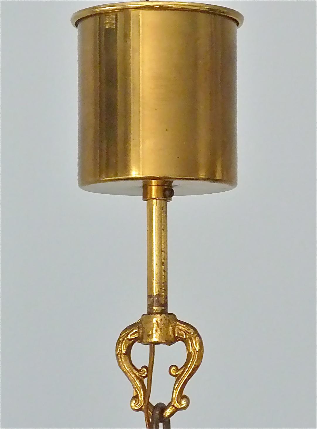 Laiton Rare Fontana Arte Pietro Chiesa Style Lantern Italian Lamp Brass Bent Glass 1950 en vente