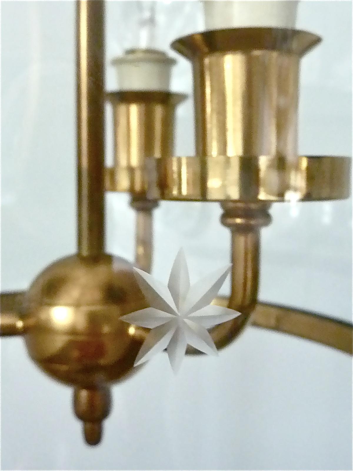 Rare Fontana Arte Pietro Chiesa Style Lantern Italian Lamp Brass Bent Glass 1950 For Sale 3