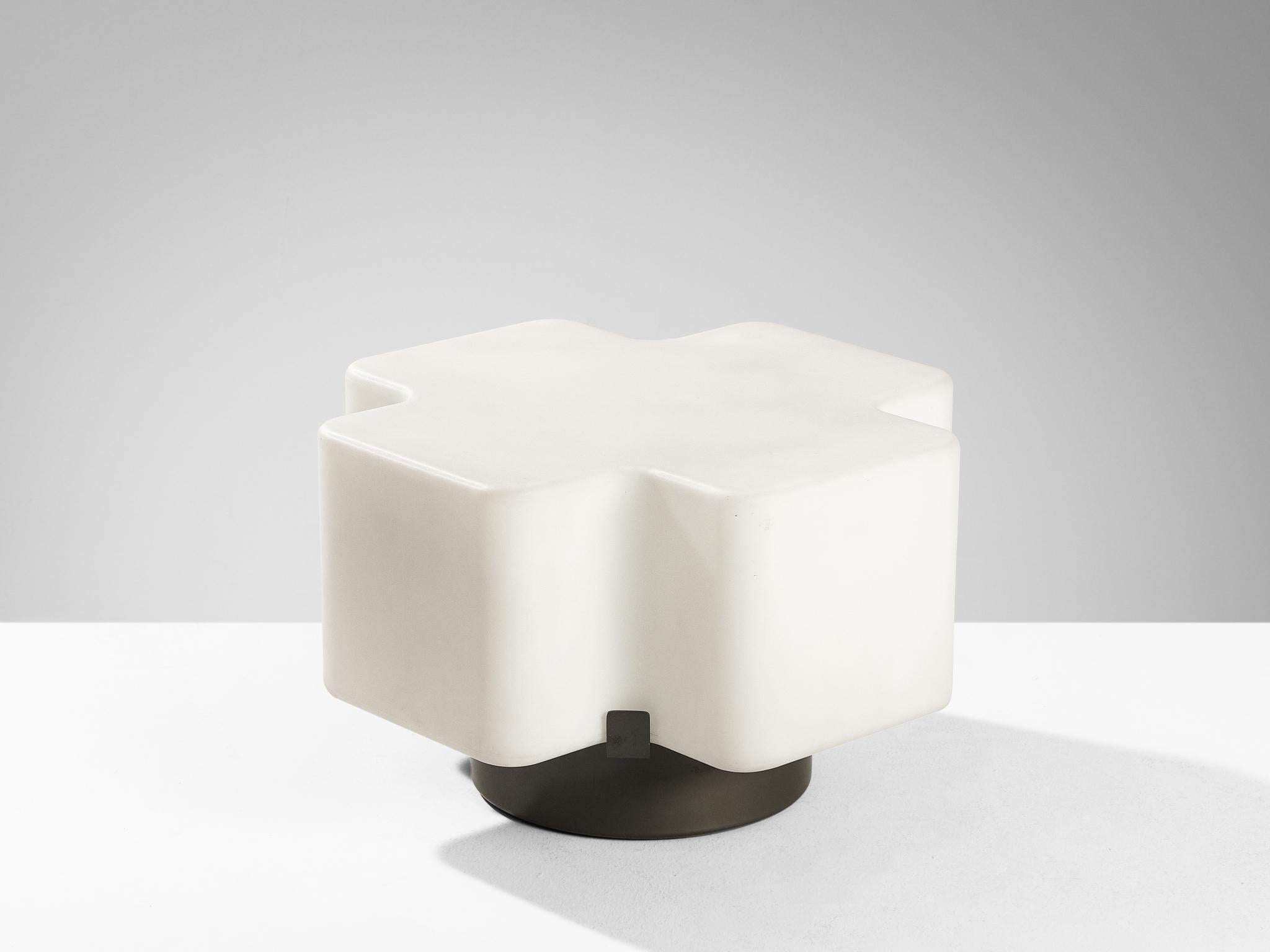 Rare Fontana Arte Table Lamp with Geometric White Glass Shade 1
