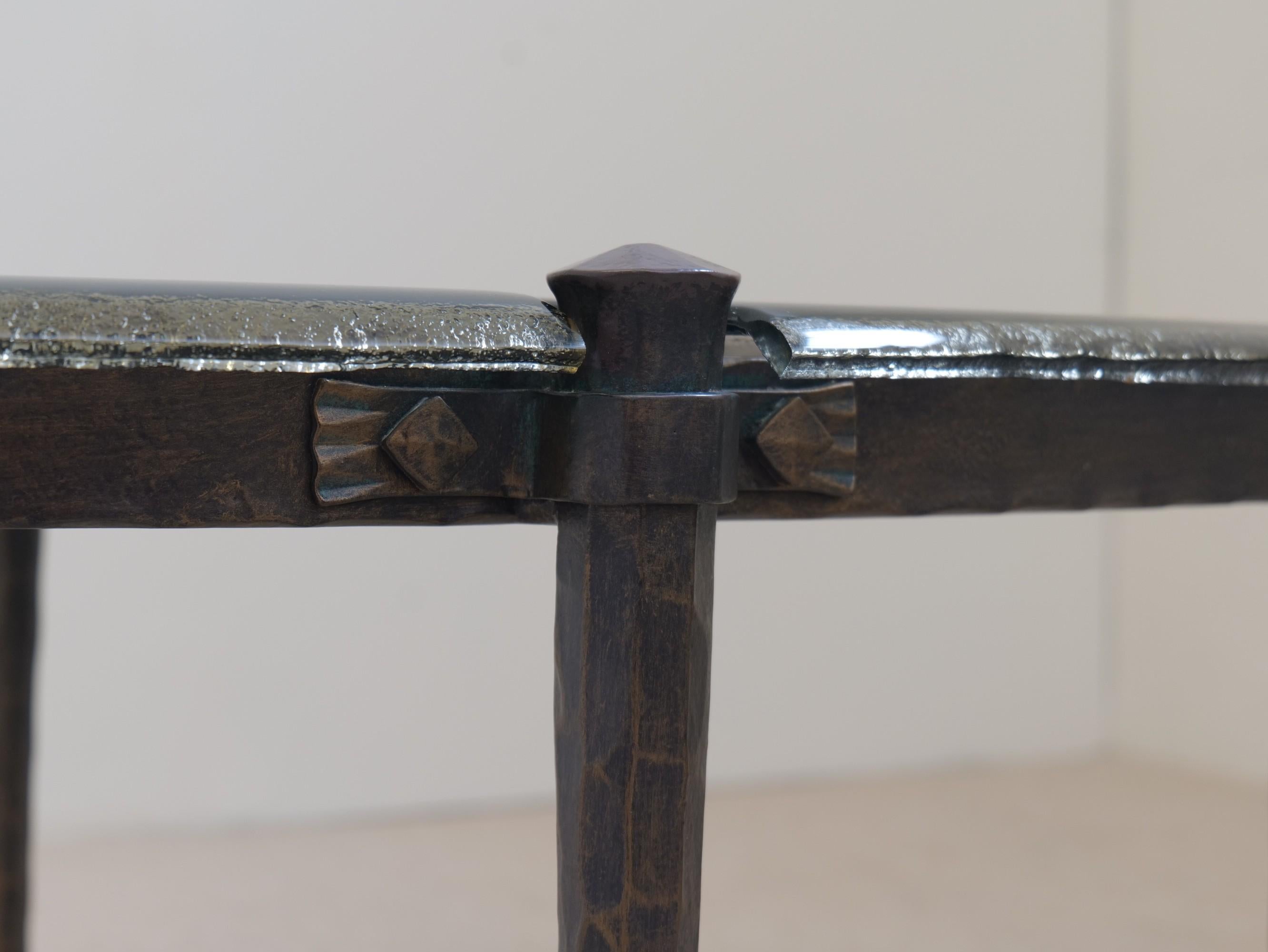 rare forged oval table 1980s Lothar Klute attrib. Brutalista en venta