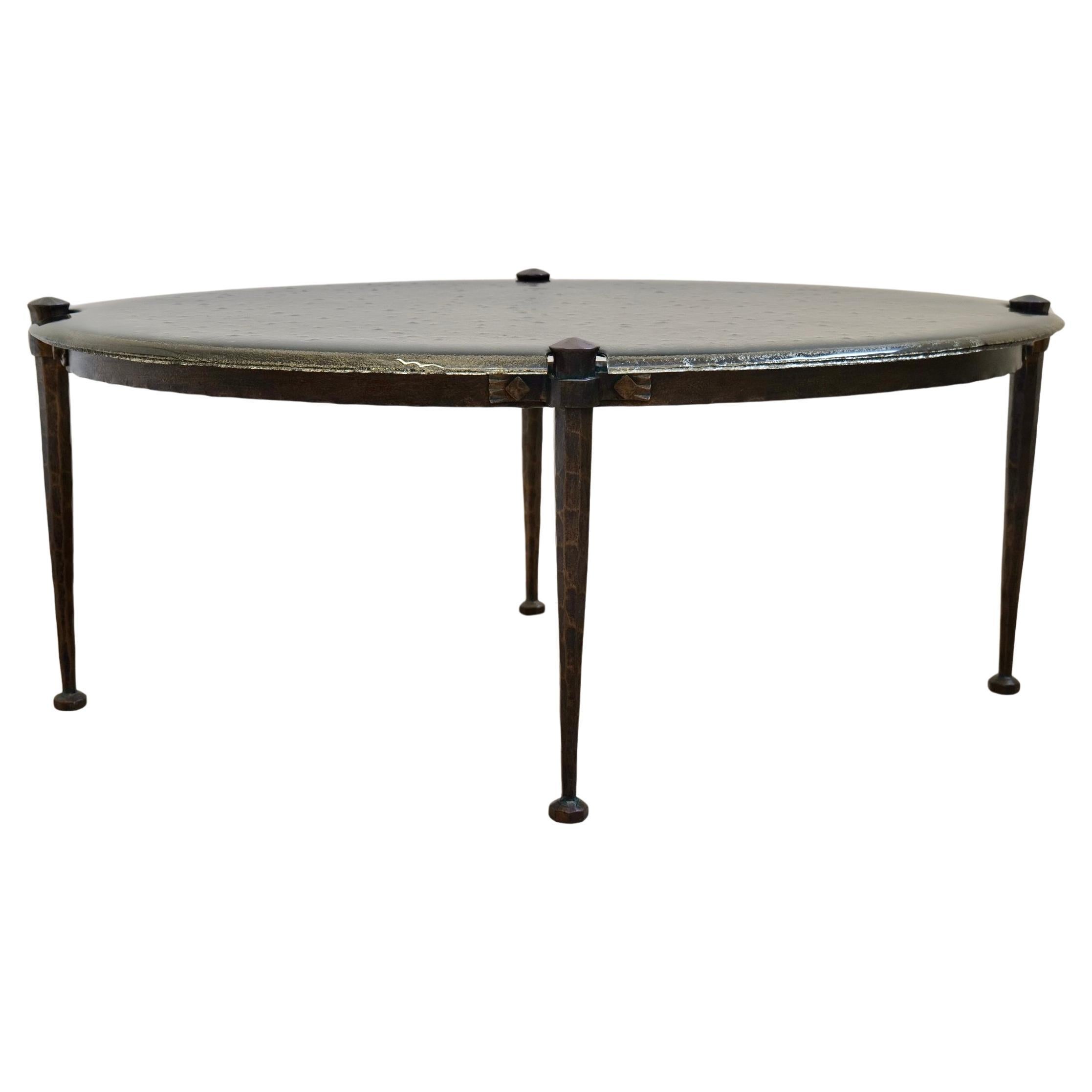 rare forged oval table 1980s Lothar Klute attrib.
