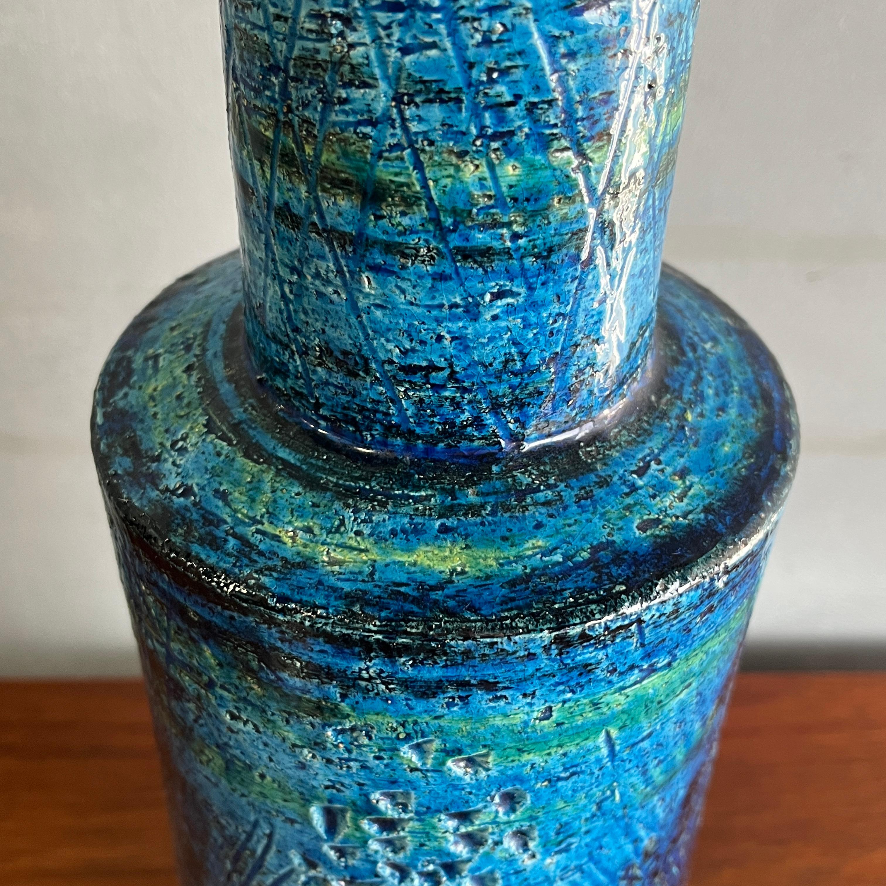 Rare Form Blue Bitossi Vase 
by Aldo Londi for Raymor, Italy, 1960 5