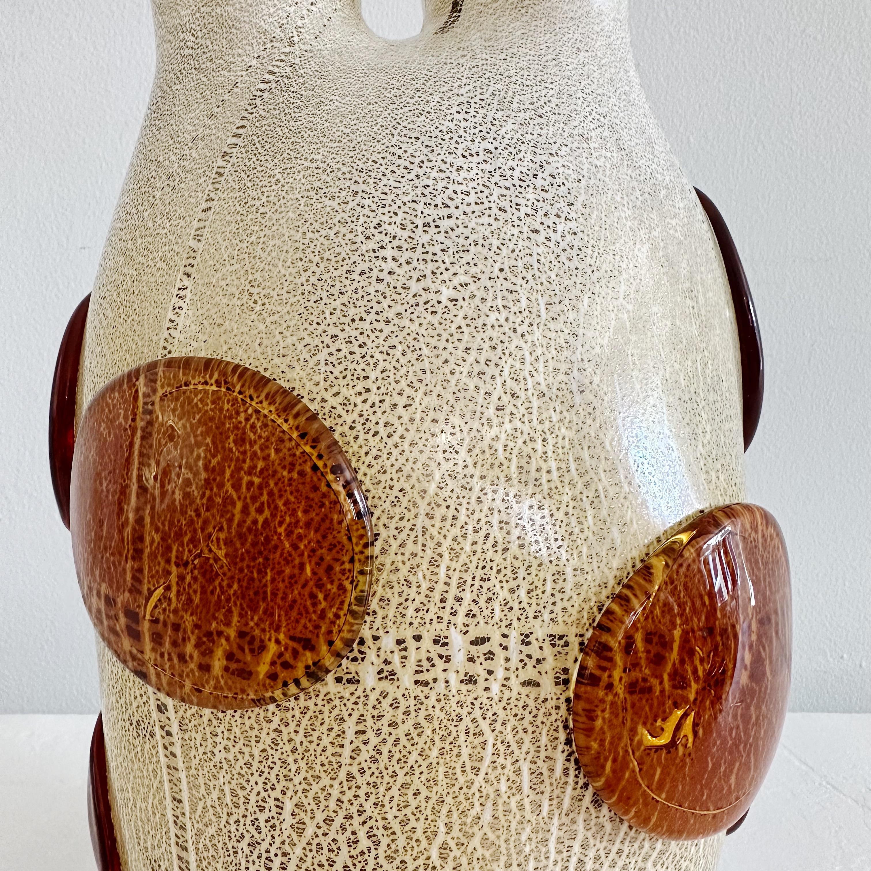 Rare Form Double Neck Sergio Constantini Murano Vase Circa 1980's In Good Condition In West Palm Beach, FL