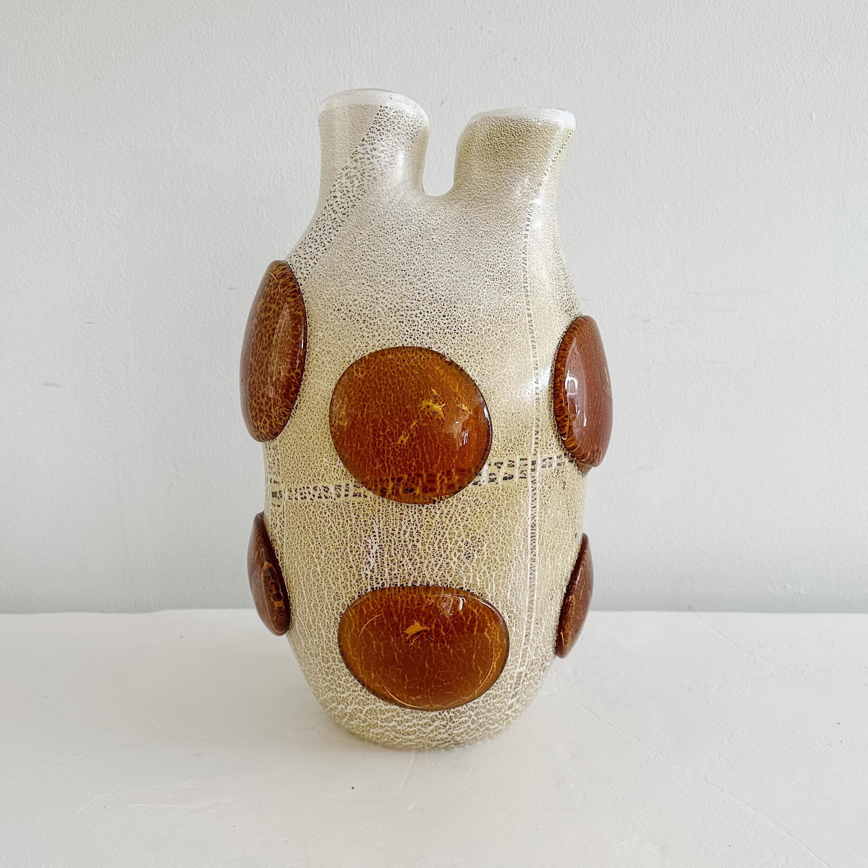 Rare Form Double Neck Sergio Constantini Murano Vase Circa 1980's 1