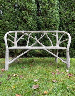Rare Form French Faux Bois Bench