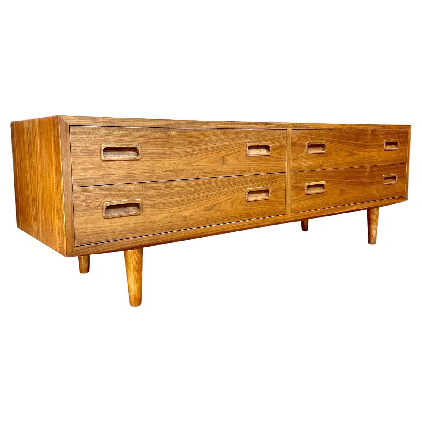 Rare Form Low Teak Chest of Drawers/Dresser Cabinet, 1960s, Danish ...