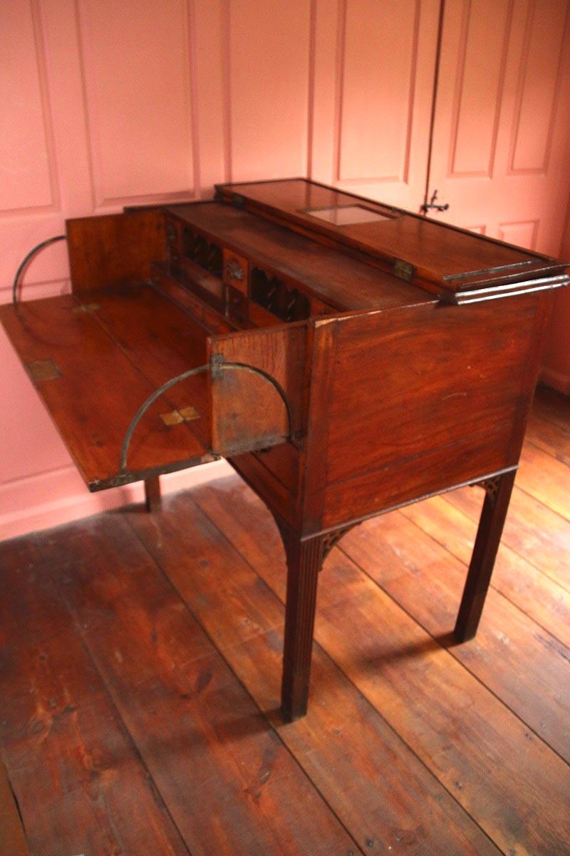 Rare Form Rhode Island Chippendale Mahogany Desk For Sale 14