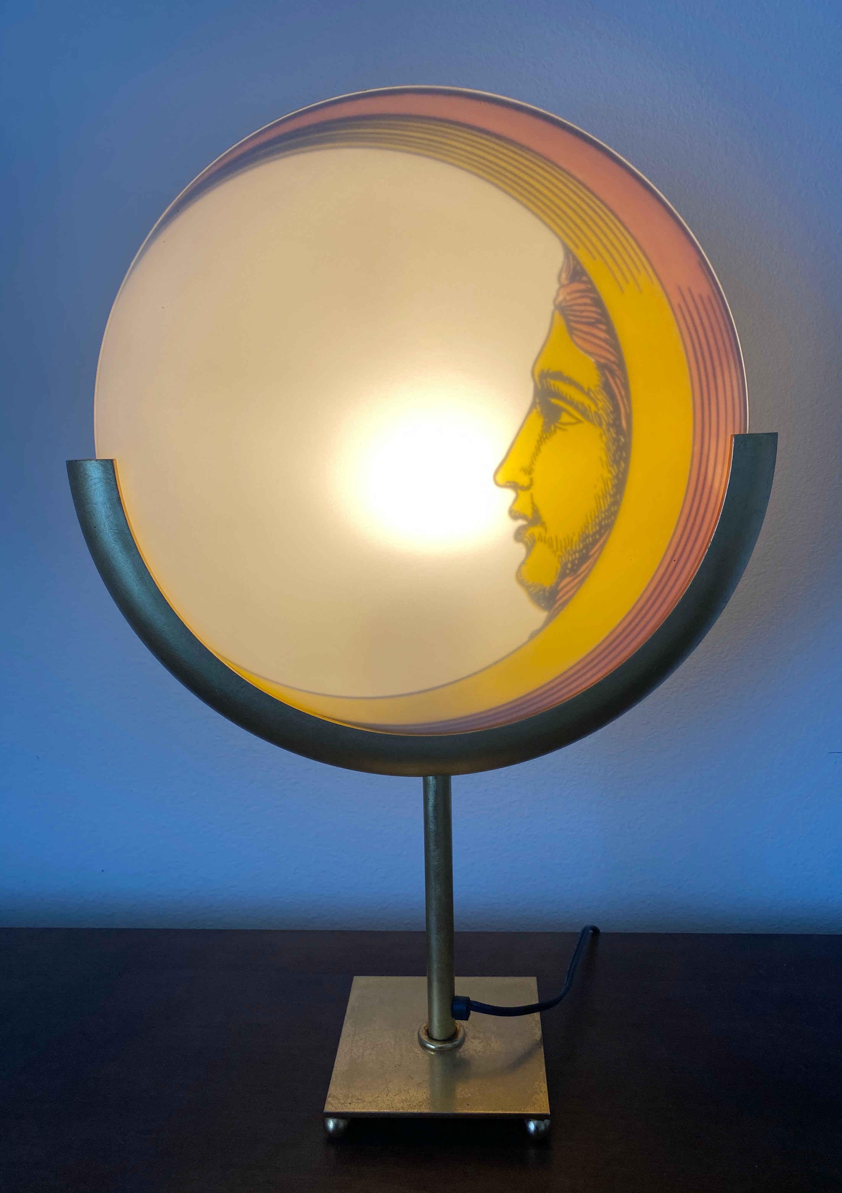 Italian Rare Fornasetti Sun and Moon Table Lamp