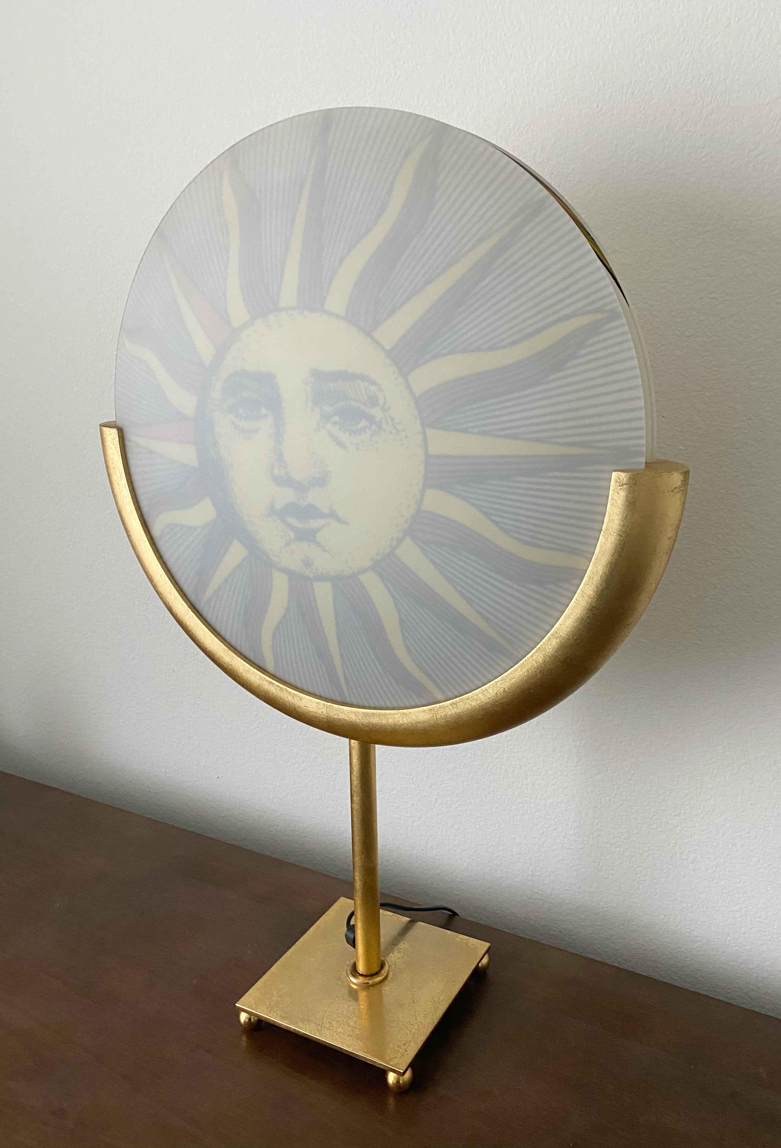 Rare Fornasetti Sun and Moon Table Lamp In Good Condition In Los Angeles, CA