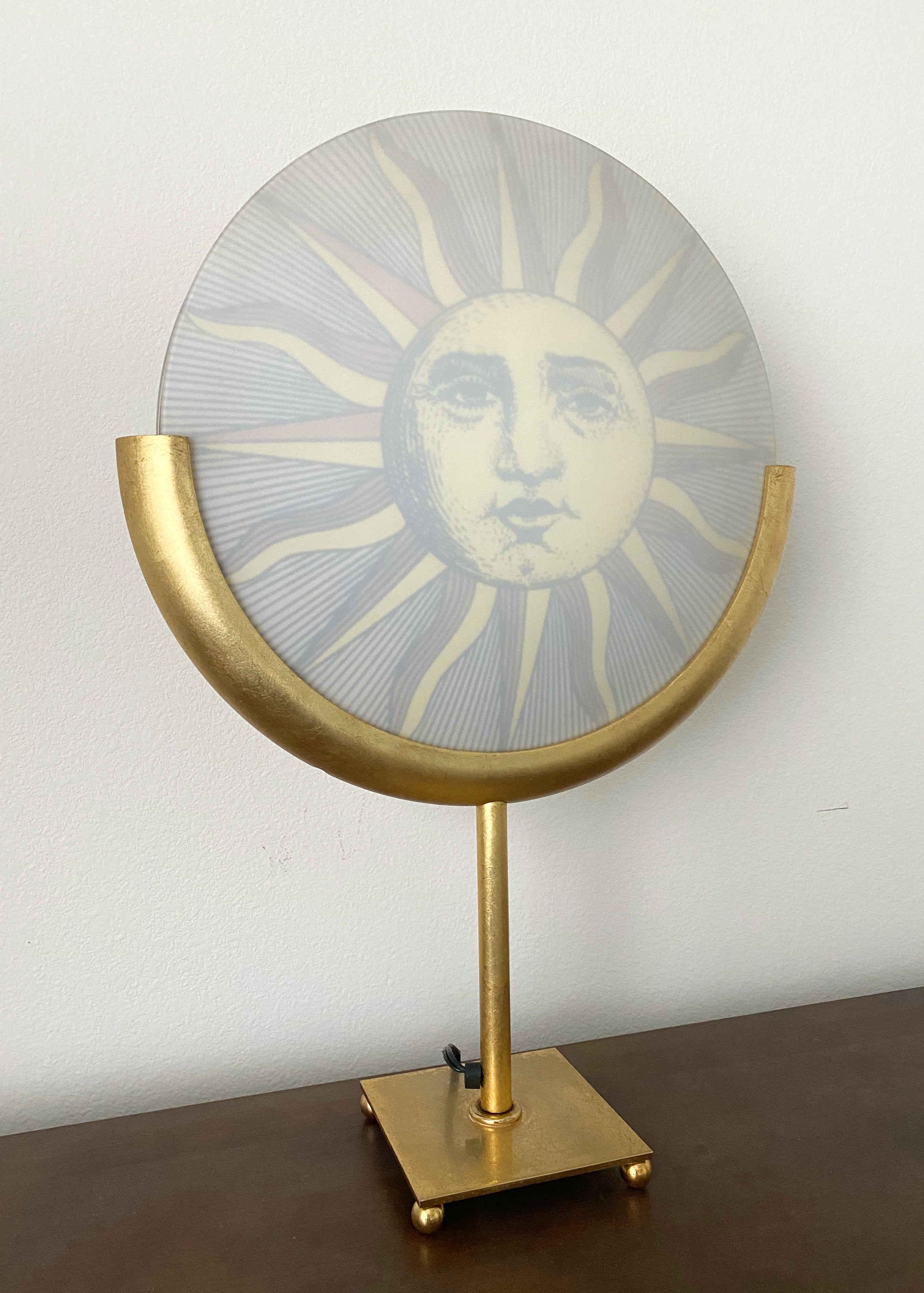 Metal Rare Fornasetti Sun and Moon Table Lamp