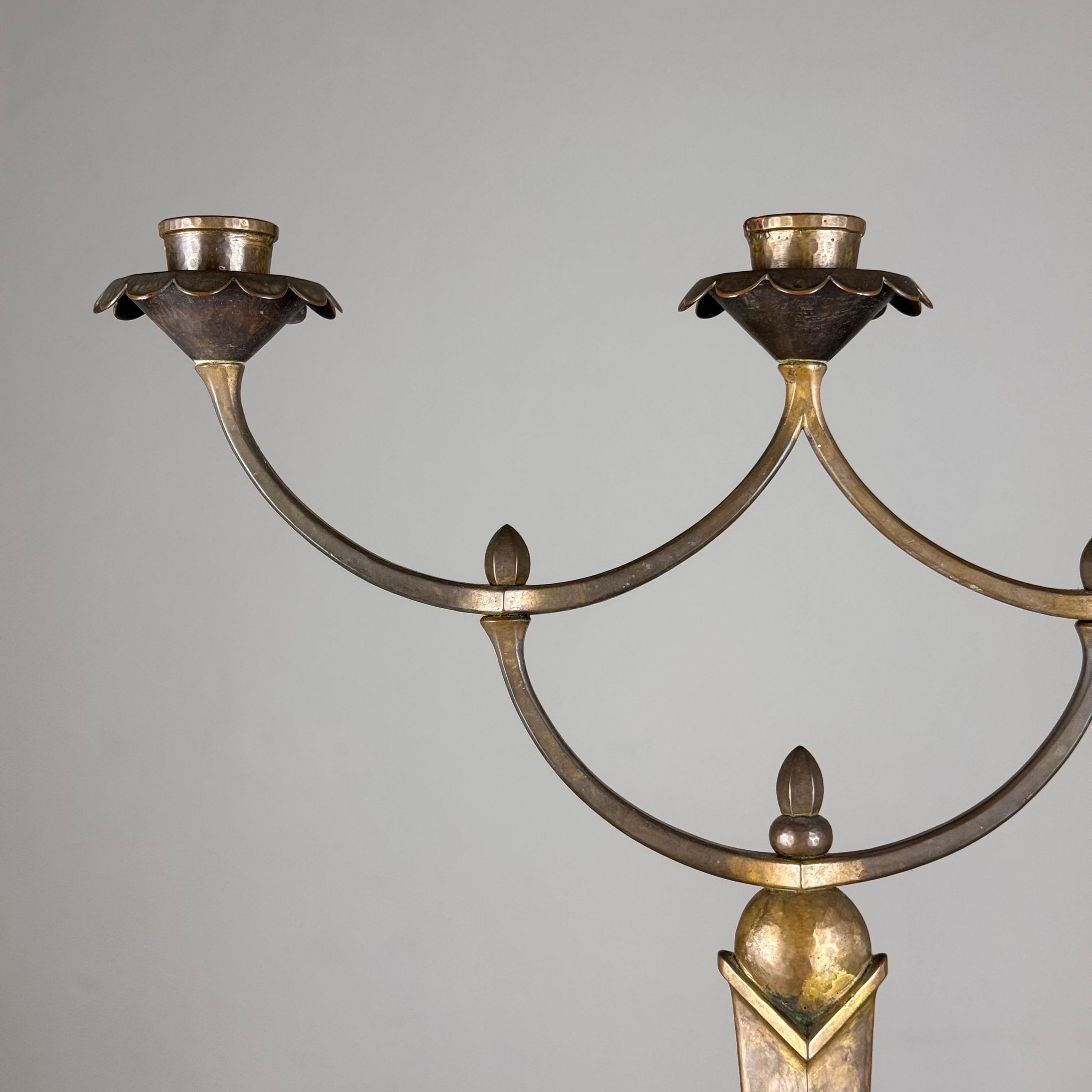 Raro candelabro secesionista de cuatro velas de R.S., Viena, 1900 en venta 10