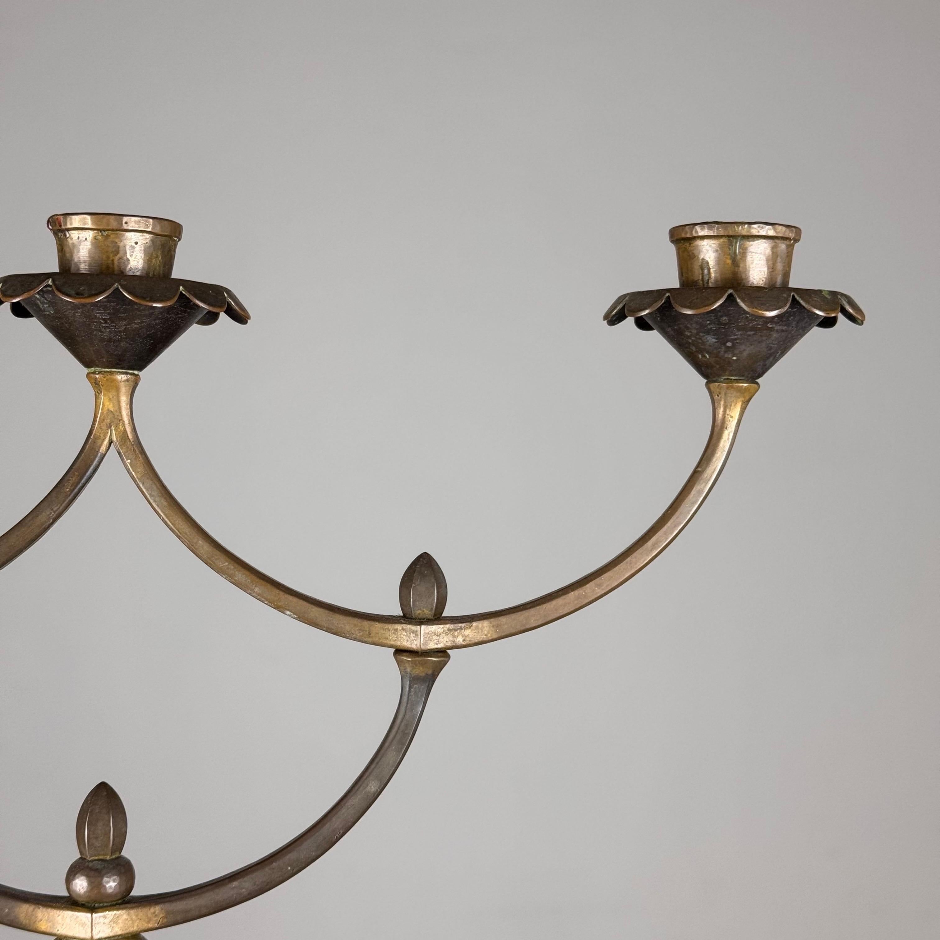 Raro candelabro secesionista de cuatro velas de R.S., Viena, 1900 en venta 11