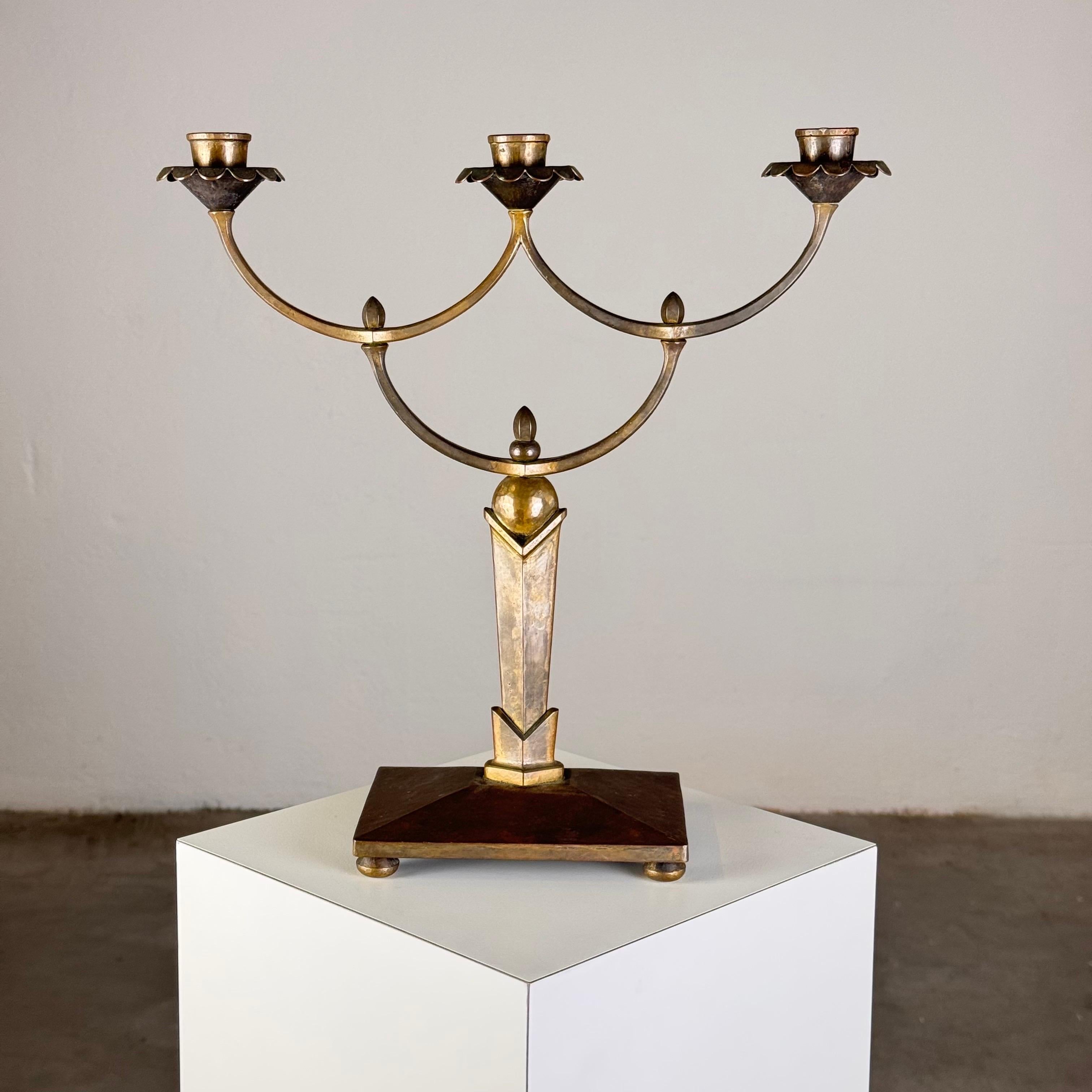 Raro candelabro secesionista de cuatro velas de R.S., Viena, 1900 Austríaco en venta