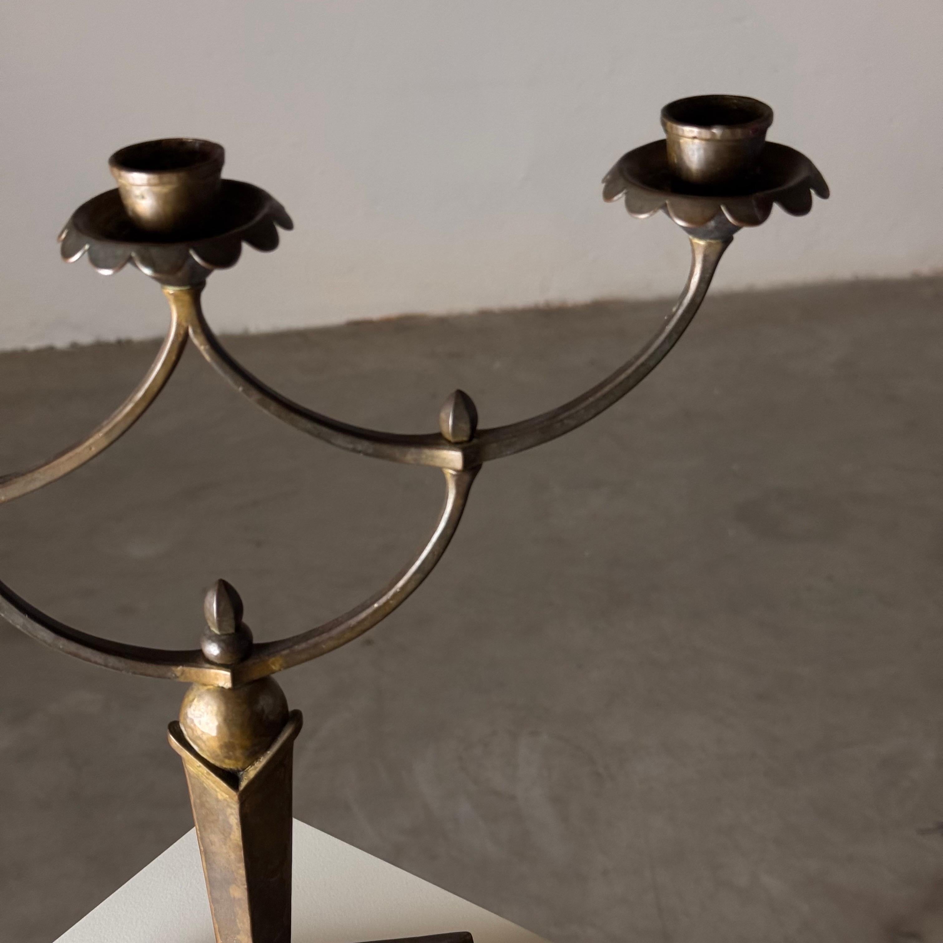 Raro candelabro secesionista de cuatro velas de R.S., Viena, 1900 Hecho a mano en venta