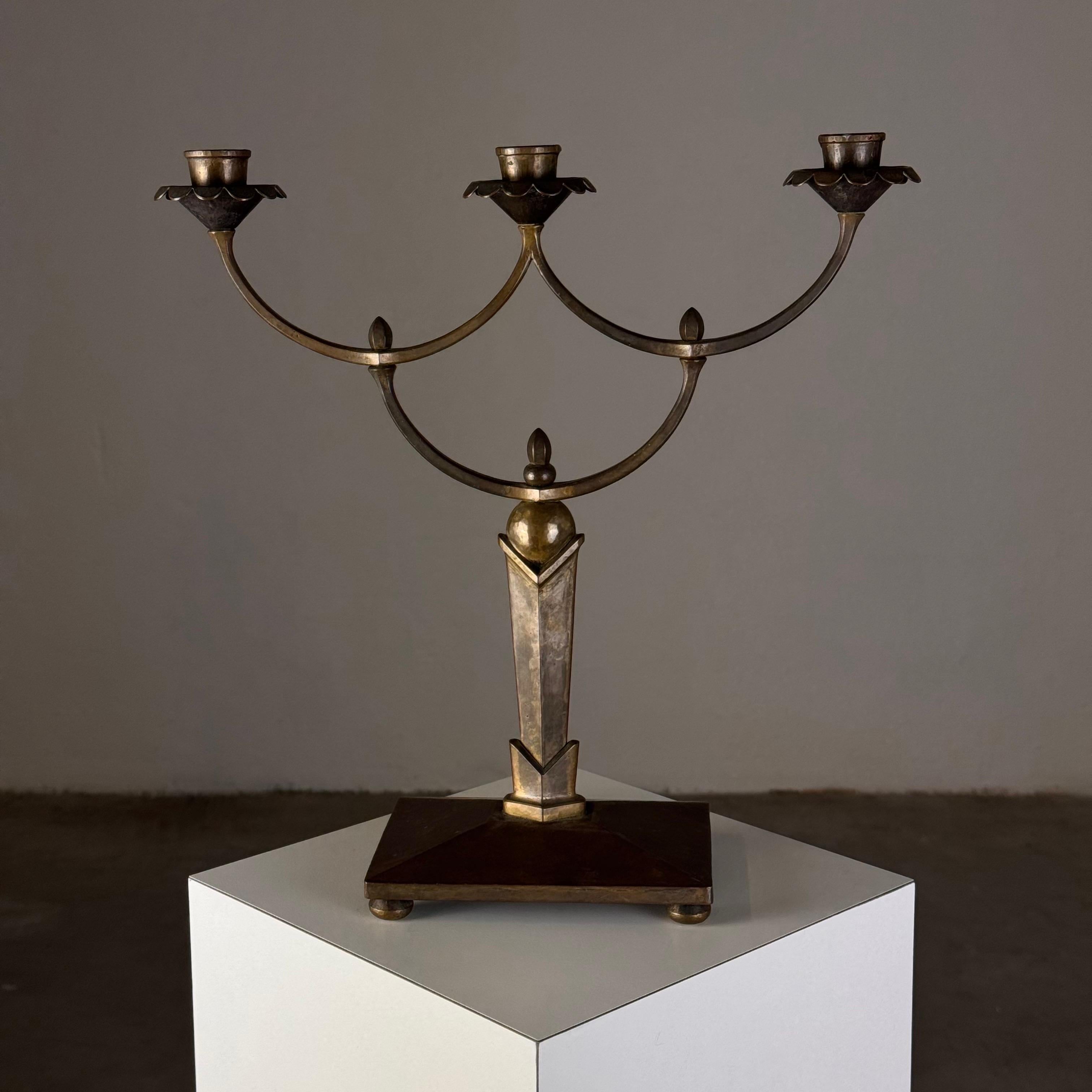 Raro candelabro secesionista de cuatro velas de R.S., Viena, 1900 en venta 1
