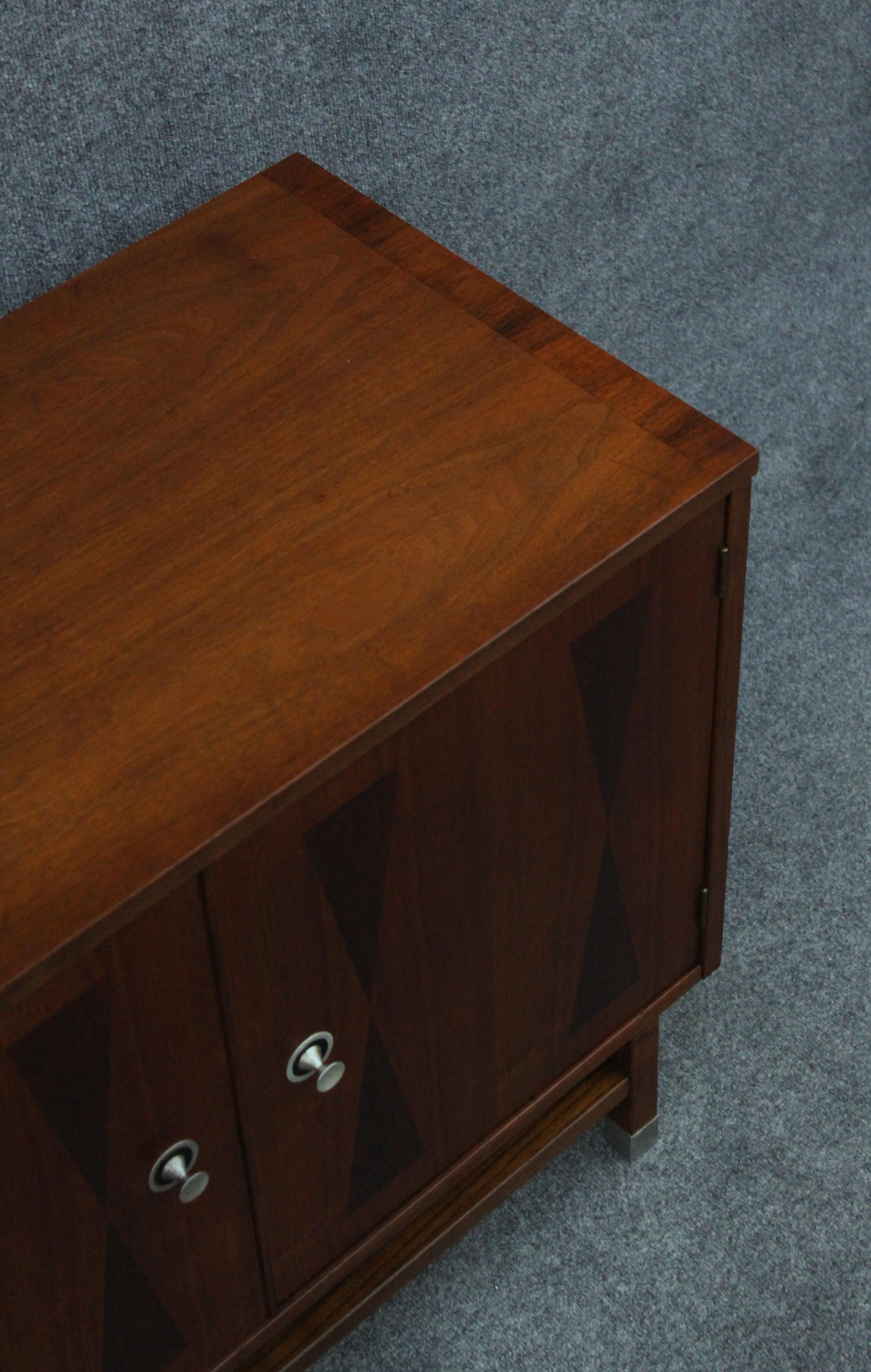 Rare Four-Door Walnut & Rosewood Dresser or Cabinet by Stanley Furniture 4