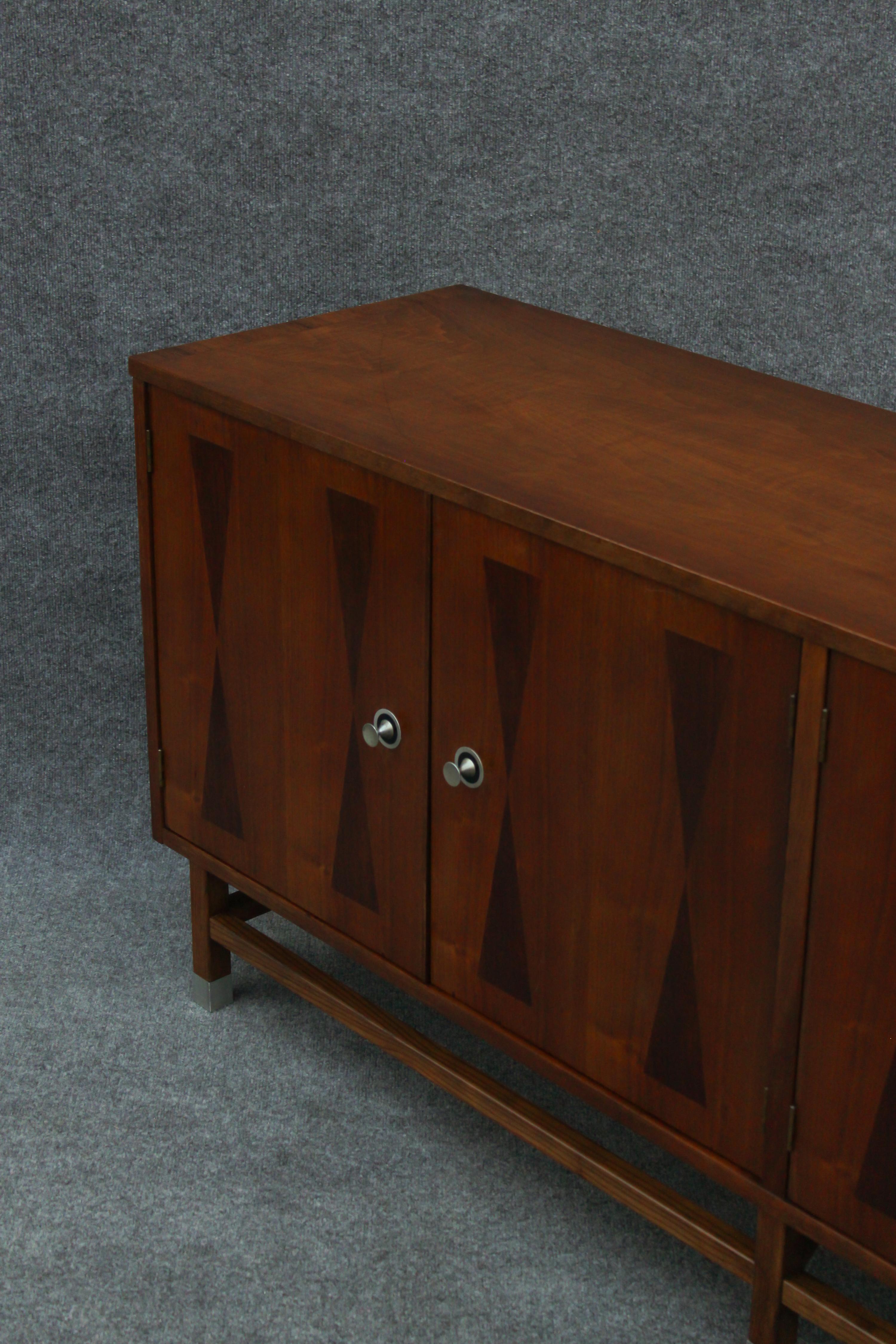 Rare Four-Door Walnut & Rosewood Dresser or Cabinet by Stanley Furniture 2