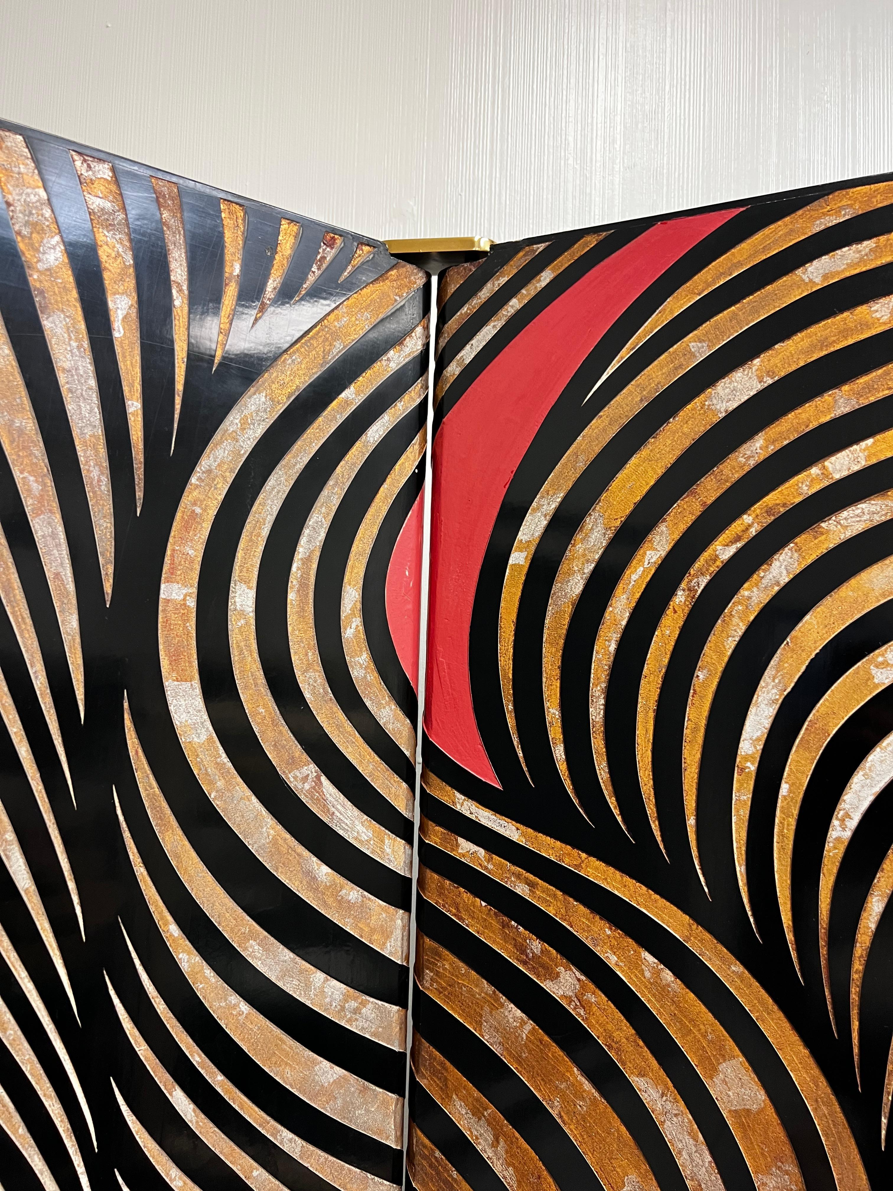 Modern Rare Four Panel “Coromandel Screen” by Karl Springer For Sale