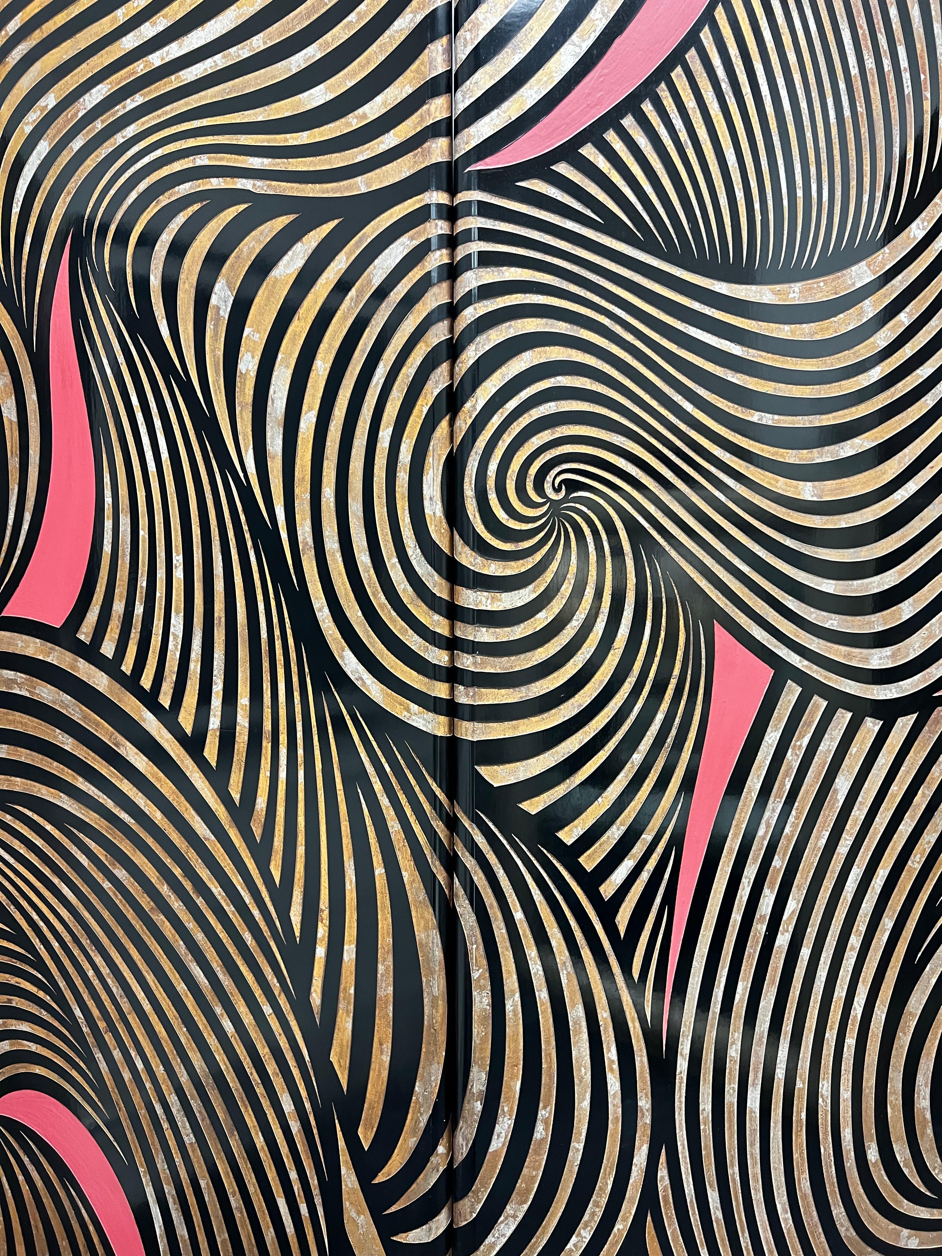 Rare Four Panel “Coromandel Screen” by Karl Springer In Good Condition For Sale In Palm Springs, CA