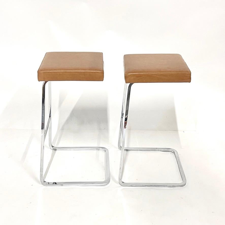 Polychromed Rare Four Seasons Bar Stool MIES VAN DER ROHE for KNOLL , Philip Johnson 2 Avail