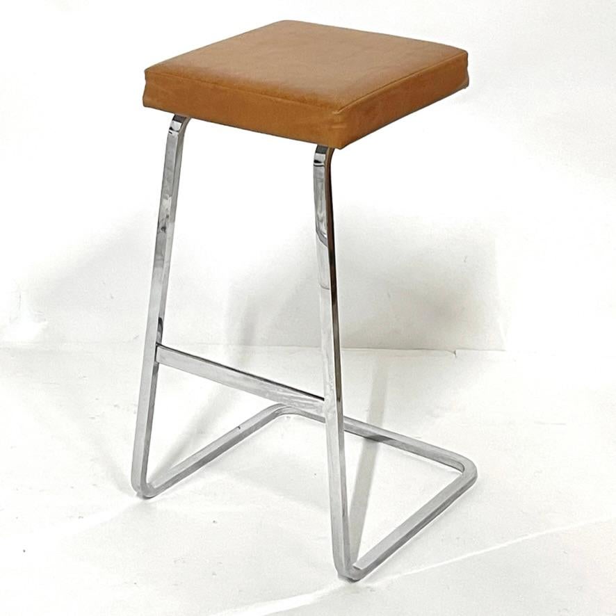 Rare Four Seasons Bar Stool MIES VAN DER ROHE for KNOLL , Philip Johnson 2 Avail In Good Condition In Hudson, NY