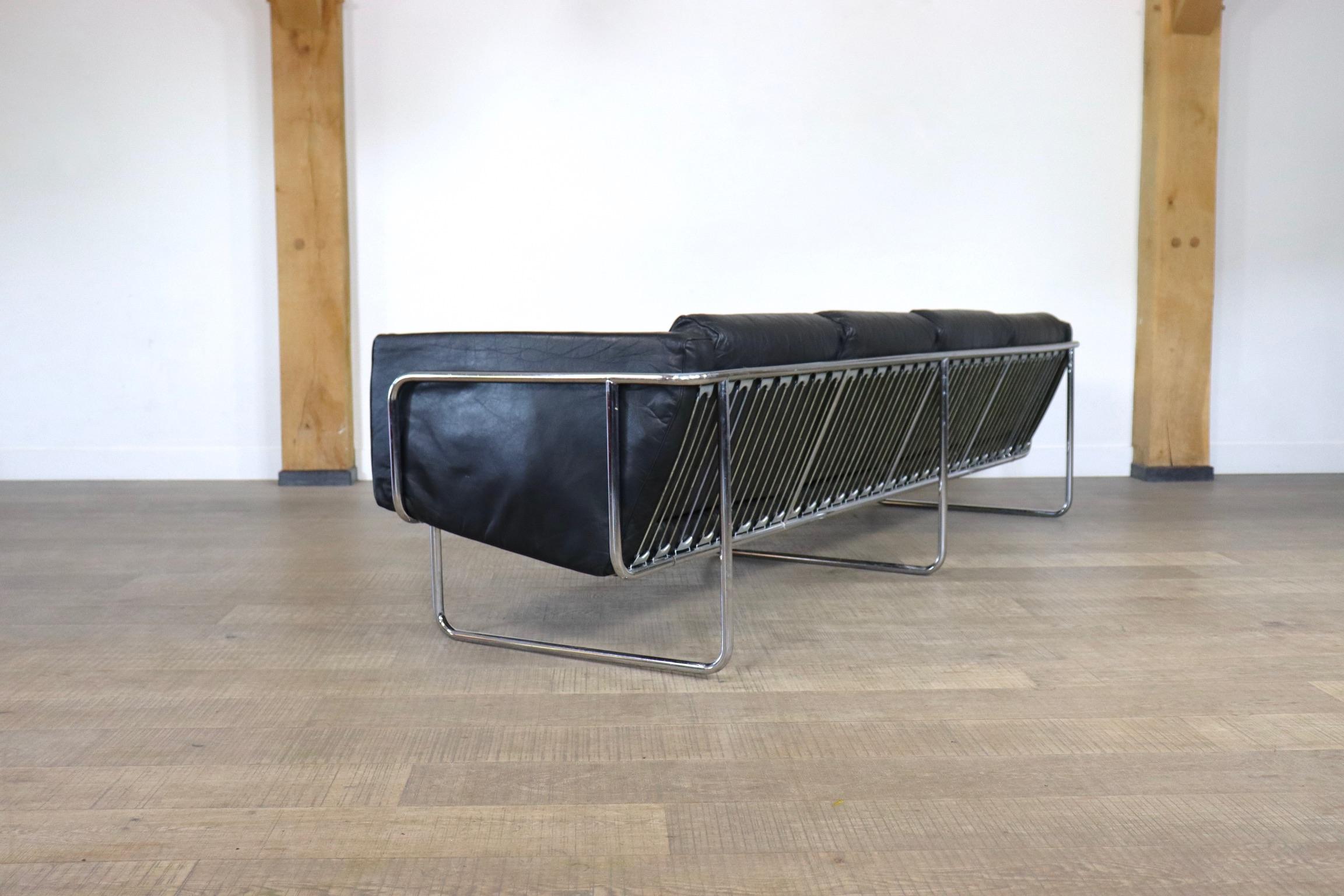 Seltenes Vier-See-Leder-Sofa von Hans Eichenberger für Strssle, Schweiz 70er Jahre im Angebot 9