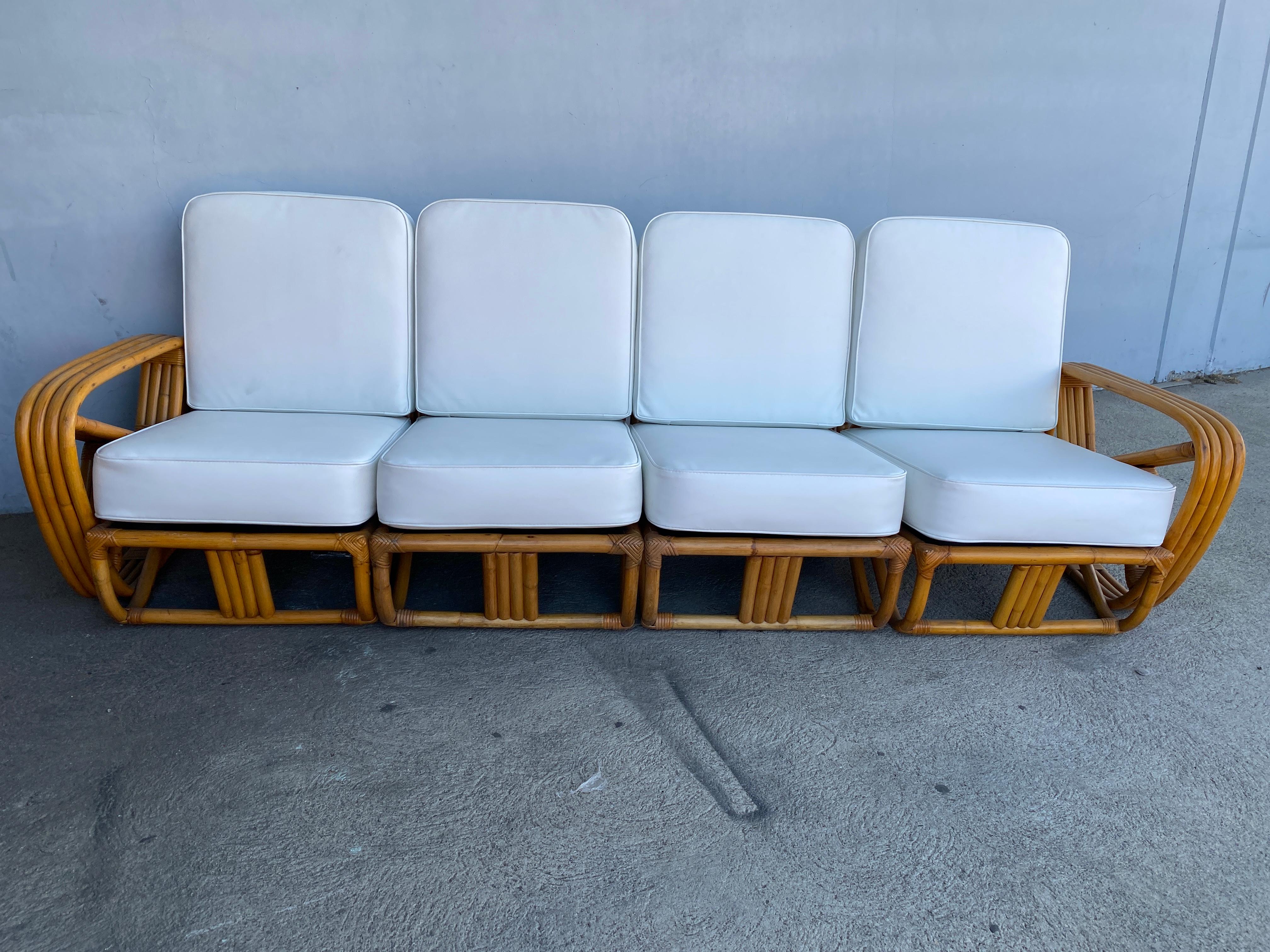 Vierreihiges viersträngiges „Zick-Zag“-Sofa mit quadratischer Brezel und viersitzigen Sitzmöbeln im Zustand „Hervorragend“ im Angebot in Van Nuys, CA