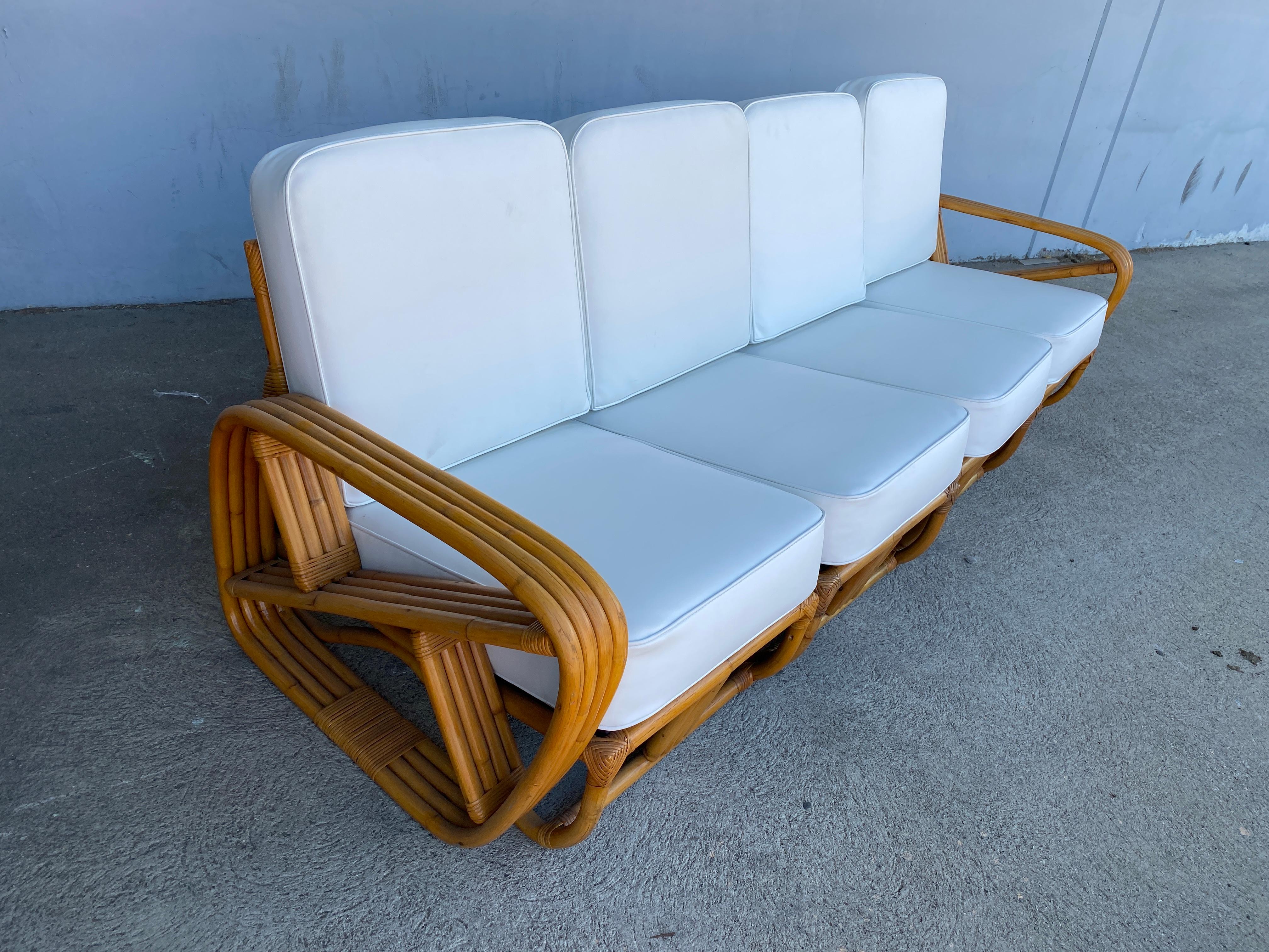 Vierreihiges viersträngiges „Zick-Zag“-Sofa mit quadratischer Brezel und viersitzigen Sitzmöbeln (Mitte des 20. Jahrhunderts) im Angebot