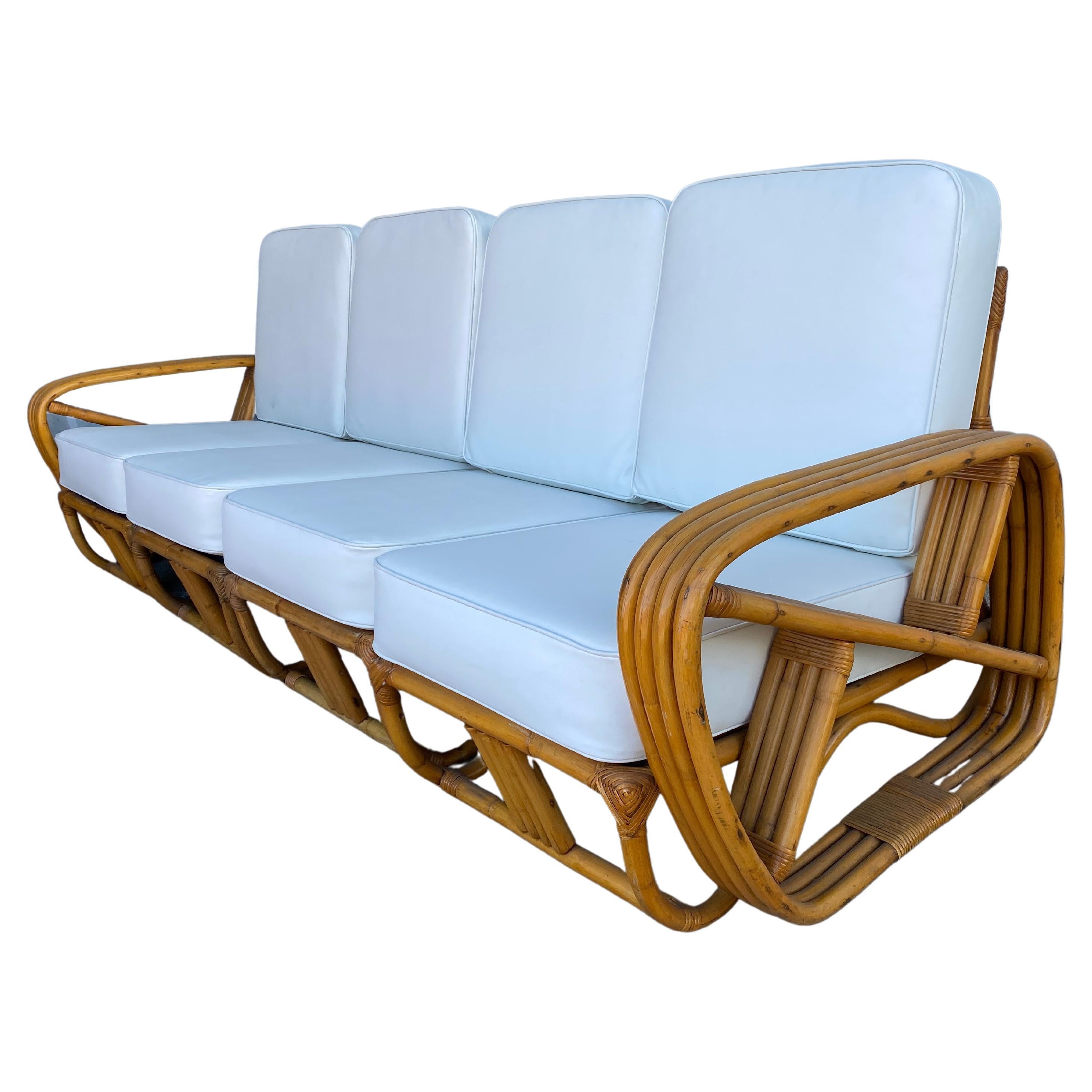 Vierreihiges viersträngiges „Zick-Zag“-Sofa mit quadratischer Brezel und viersitzigen Sitzmöbeln im Angebot