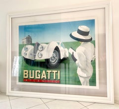 Rare Framed and Hand Signed Razzia Bugatti Atlantic Poster