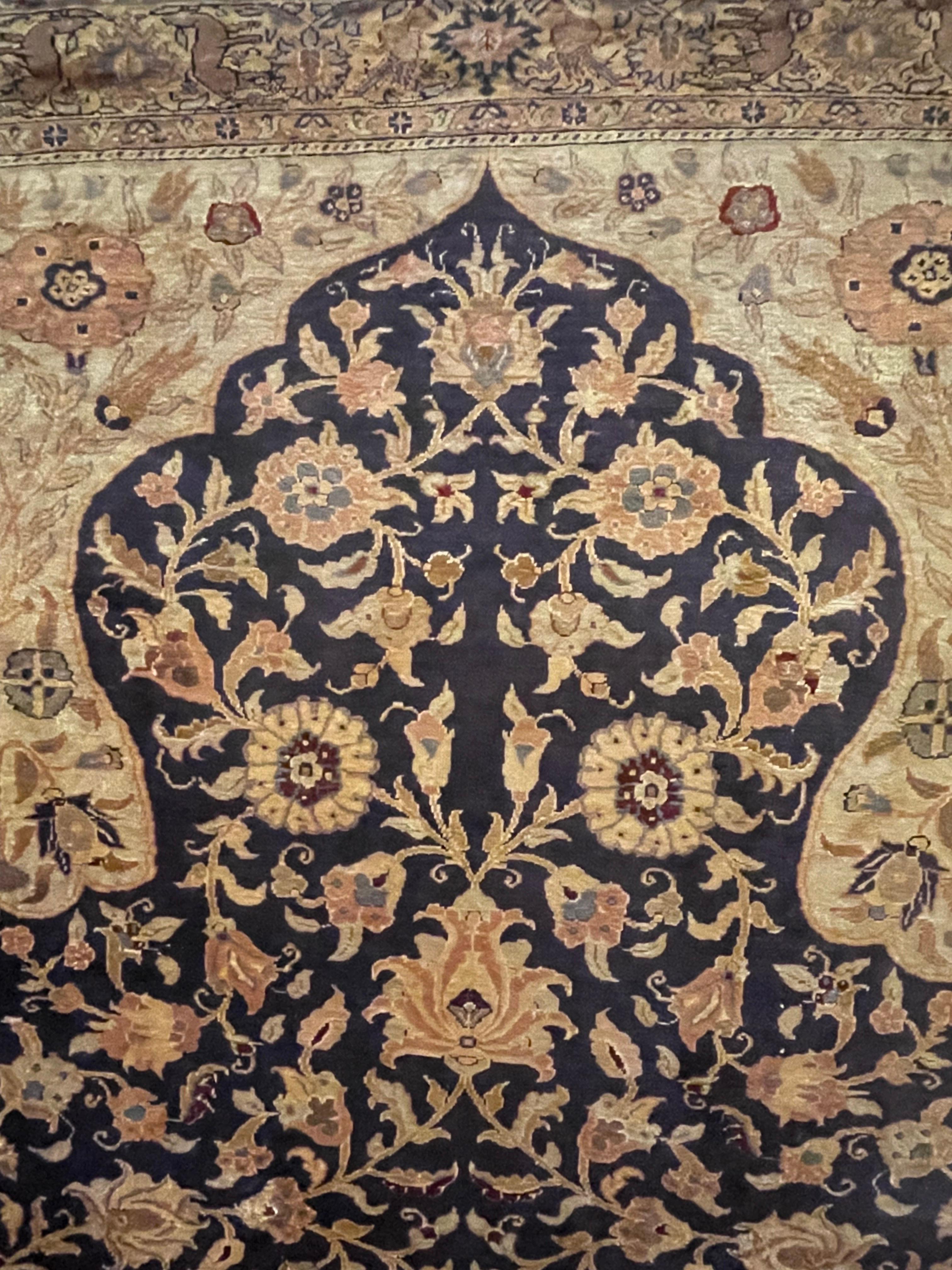 Other Rare Framed Antique Turkish Silk Kumkapi circa 1880 Art Rug For Sale