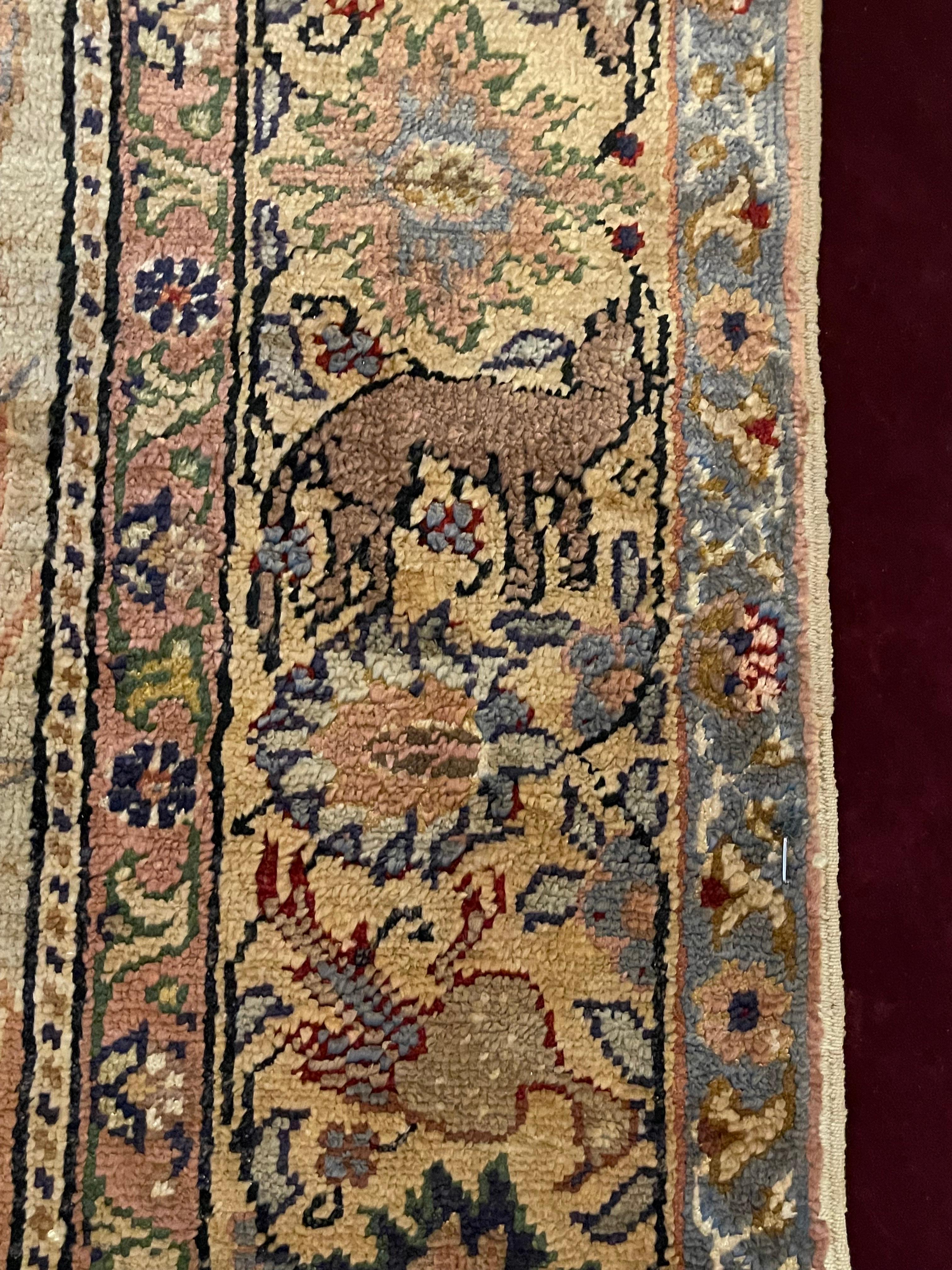 Late 19th Century Rare Framed Antique Turkish Silk Kumkapi circa 1880 Art Rug For Sale