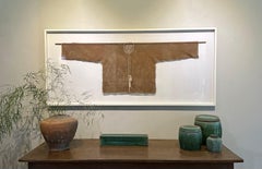 Rare Framed Chinese Woven Bamboo Jacket, Qing Dynasty