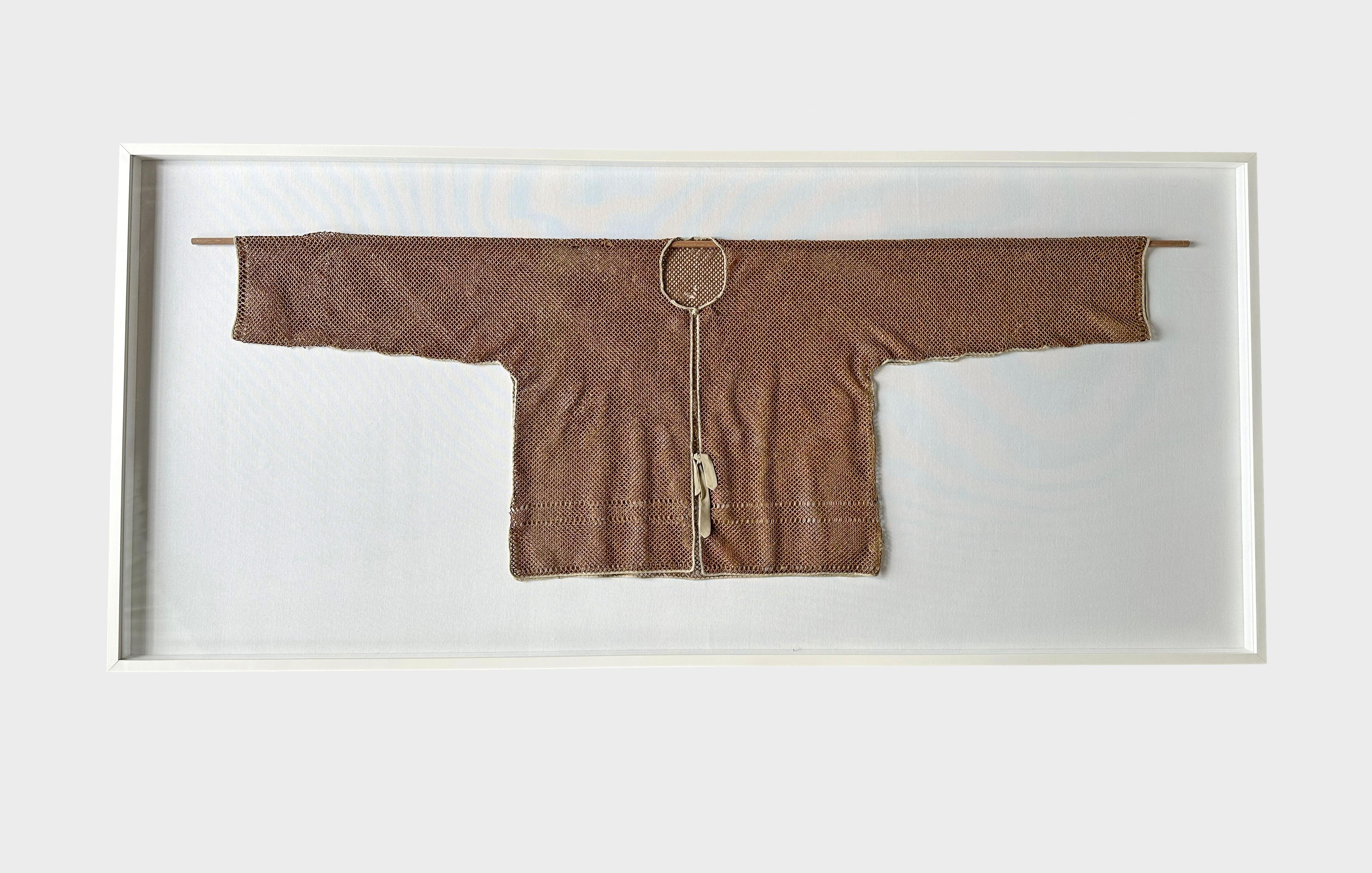 Other Rare Framed Chinese Woven Bamboo Jacket, Qing Dynasty For Sale