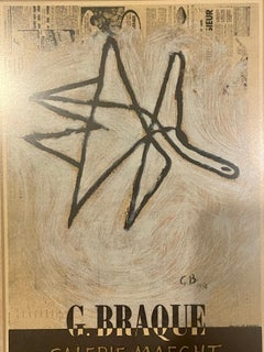Rare Framed Framed Lithograph by Georges Braque for Galerie Maeght