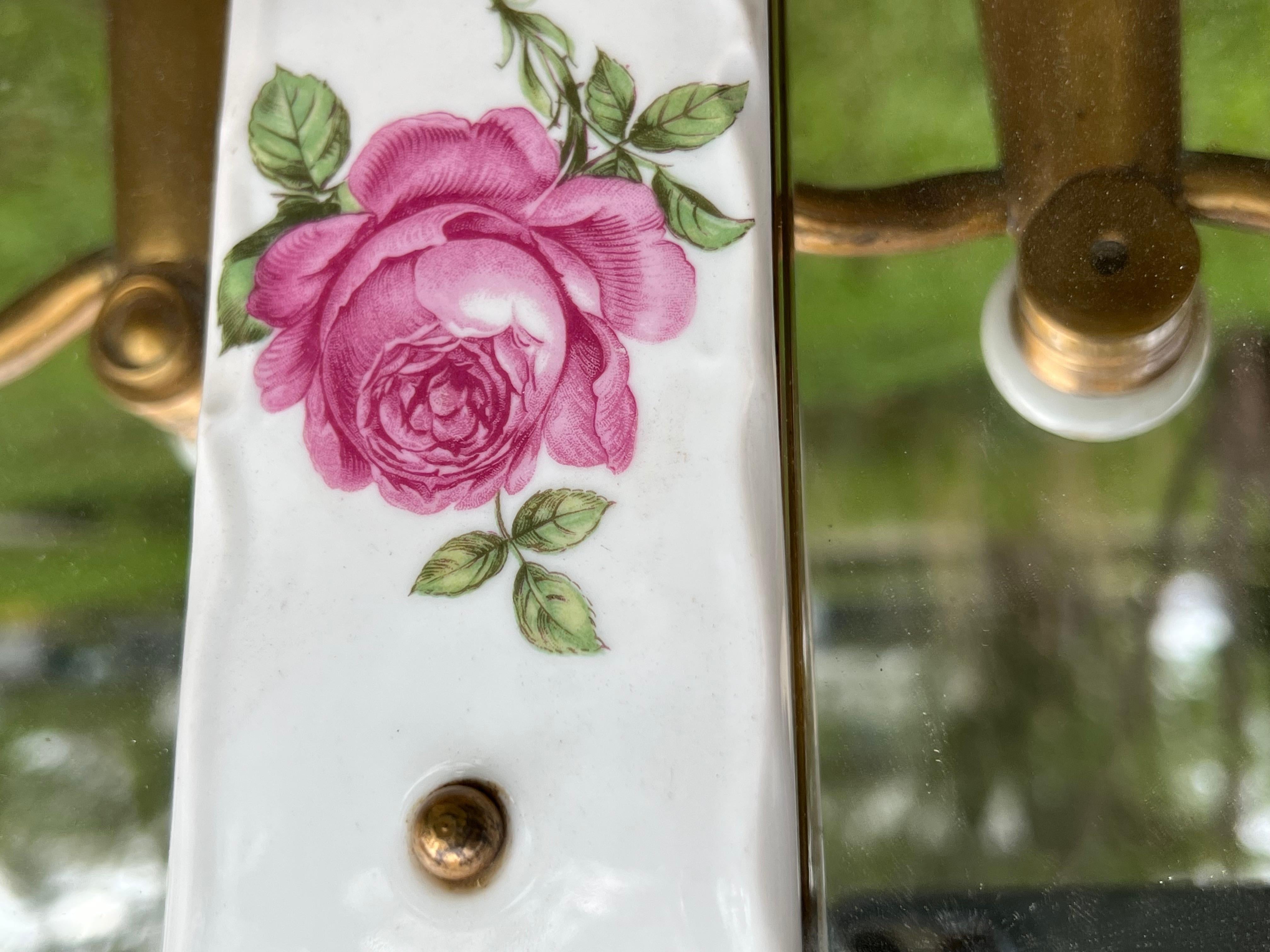 Rare France Limoges Porcelain / Bronze Bathroom Set Mirror Pendant Washbasin Etc For Sale 5